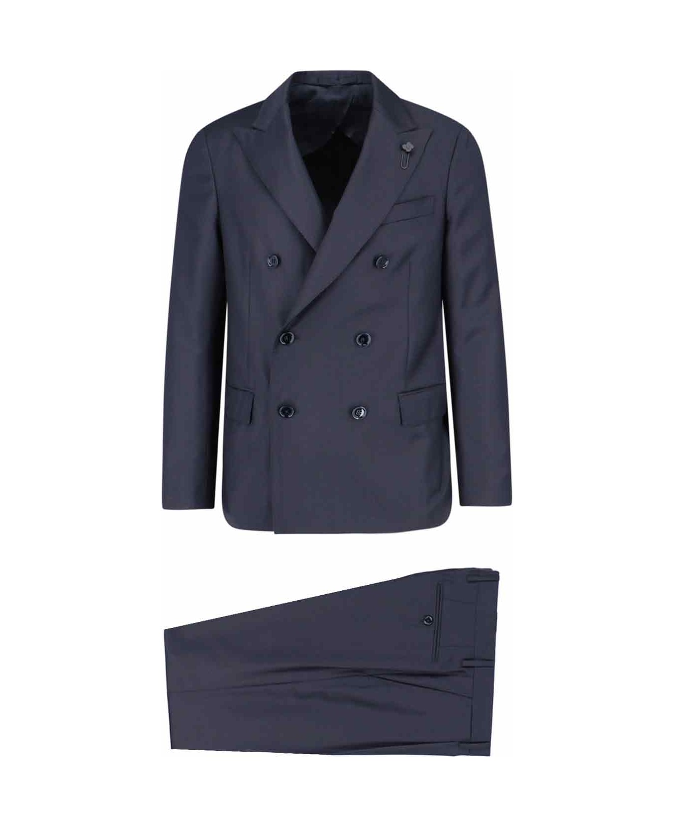 Lardini Double-breasted Suit - Black  