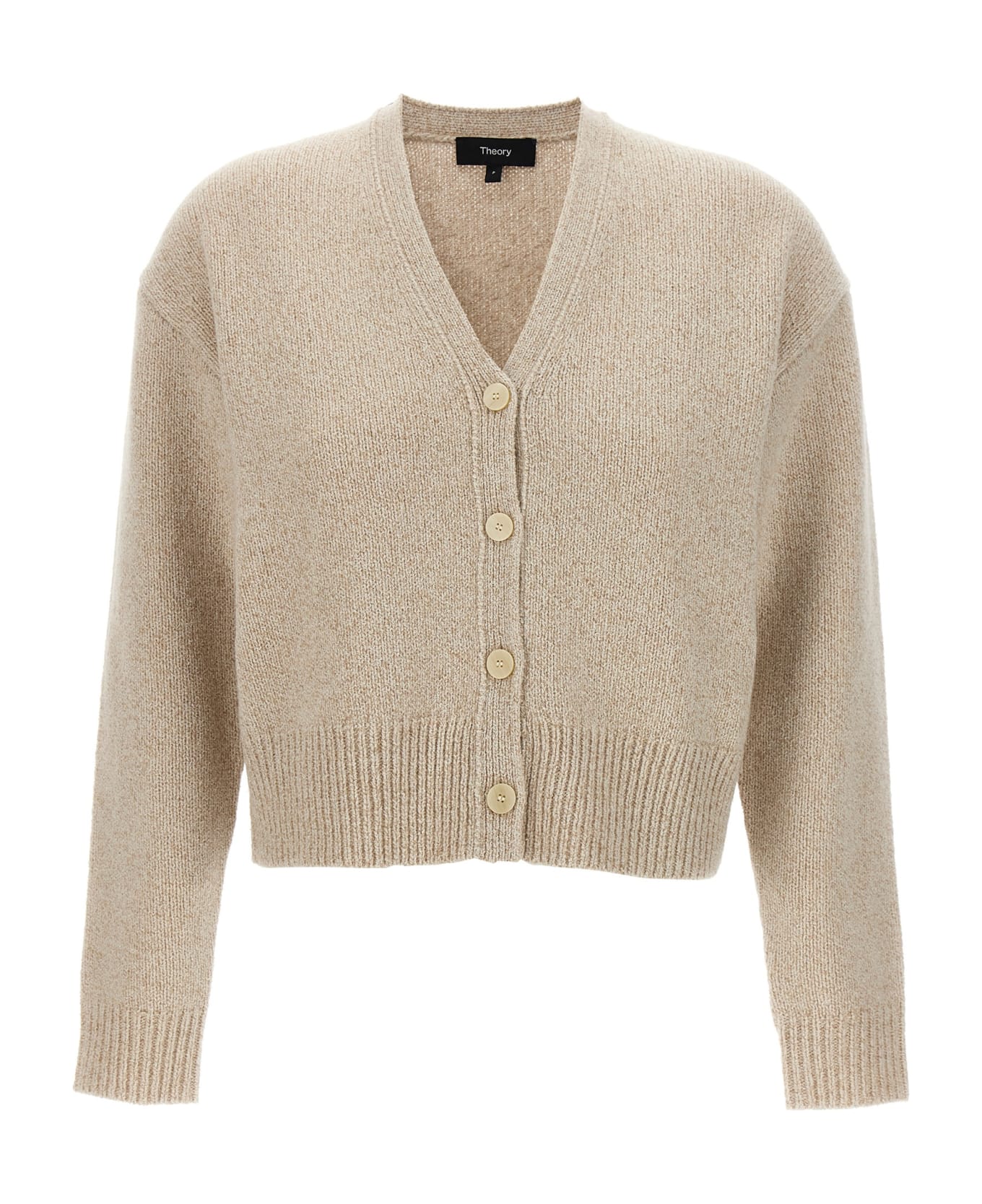 Theory Cropped Cardigan - Beige