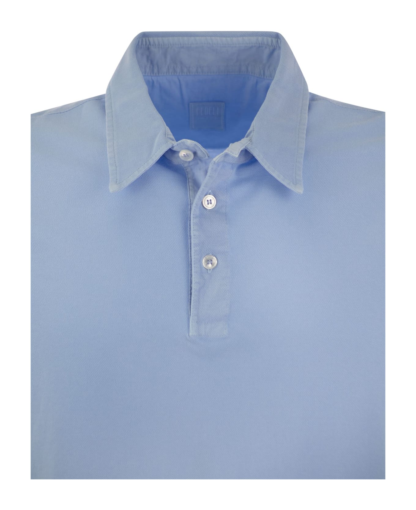 Fedeli Short-sleeved Cotton Polo Shirt - Light Blue ポロシャツ