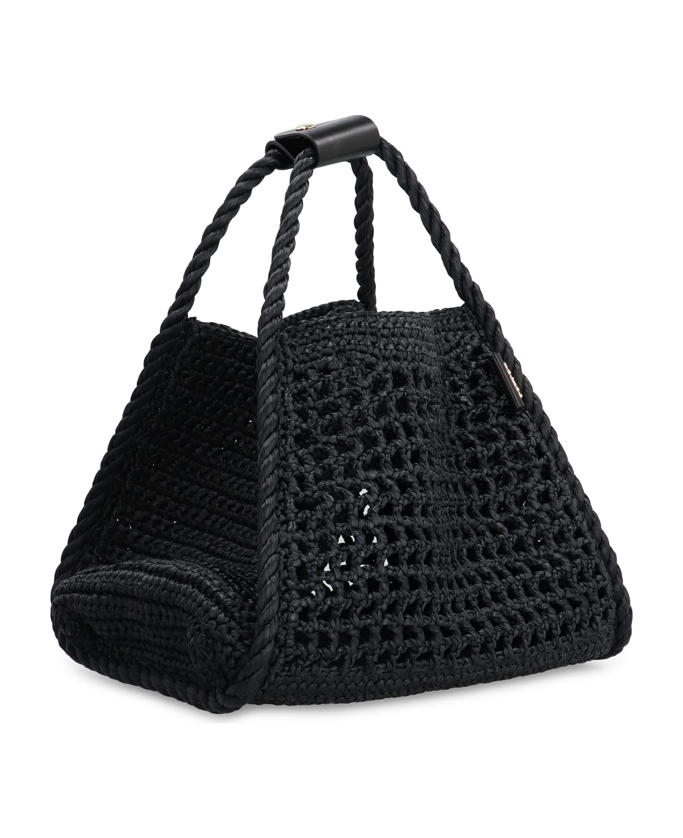 Max Mara Marine Raffia Handbag - black