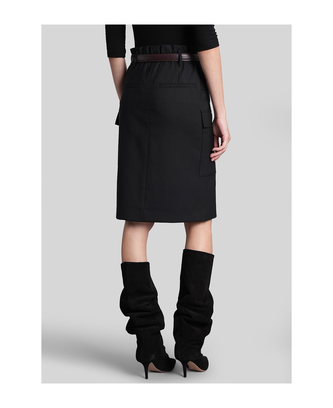 IRO Carrie Skirt In Black Wool - black