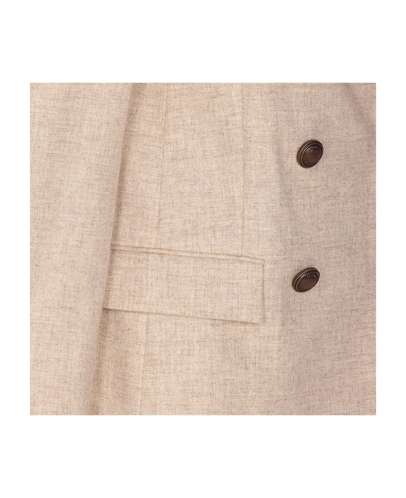 Brunello Cucinelli Double Breasted Jacket - Beige