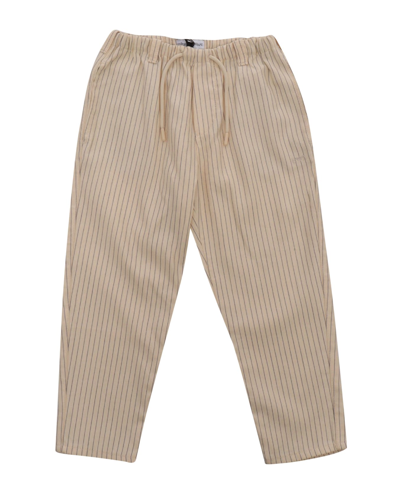 Emporio Armani Beige Trousers With Striped Pattern - BEIGE