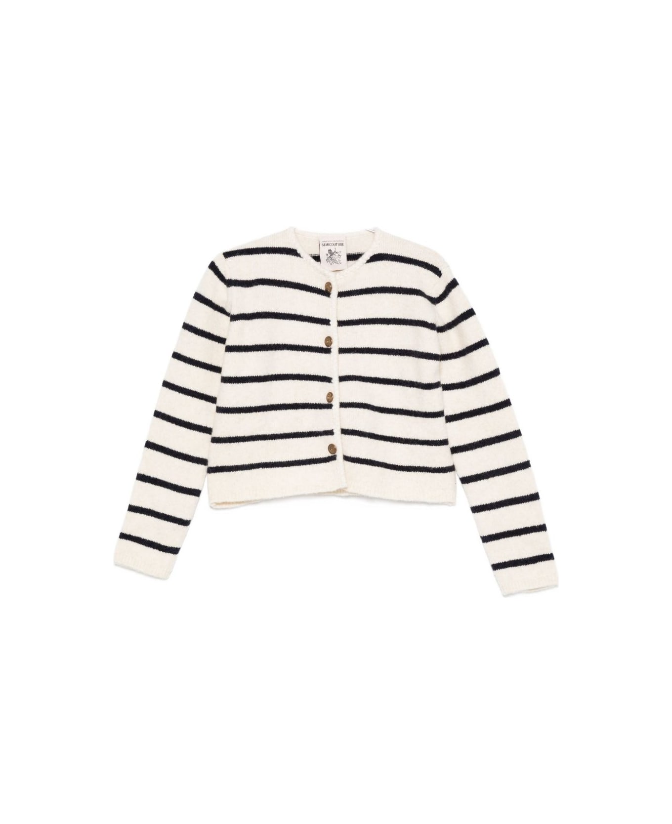 SEMICOUTURE Lea Wool Blend Cardigan - White