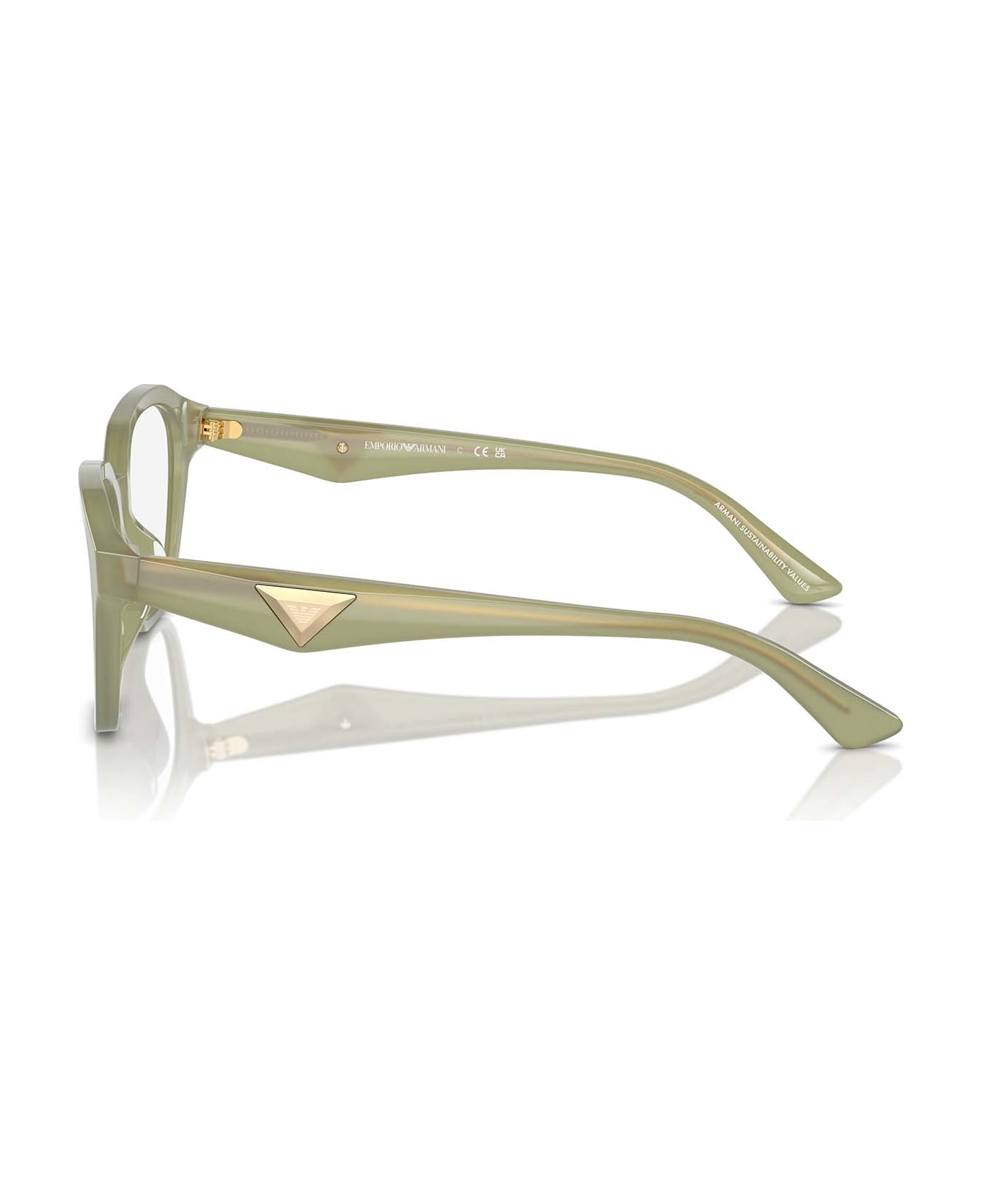 Emporio Armani Ea3235u Shiny Opaline Green Glasses - Shiny Opaline Green アイウェア