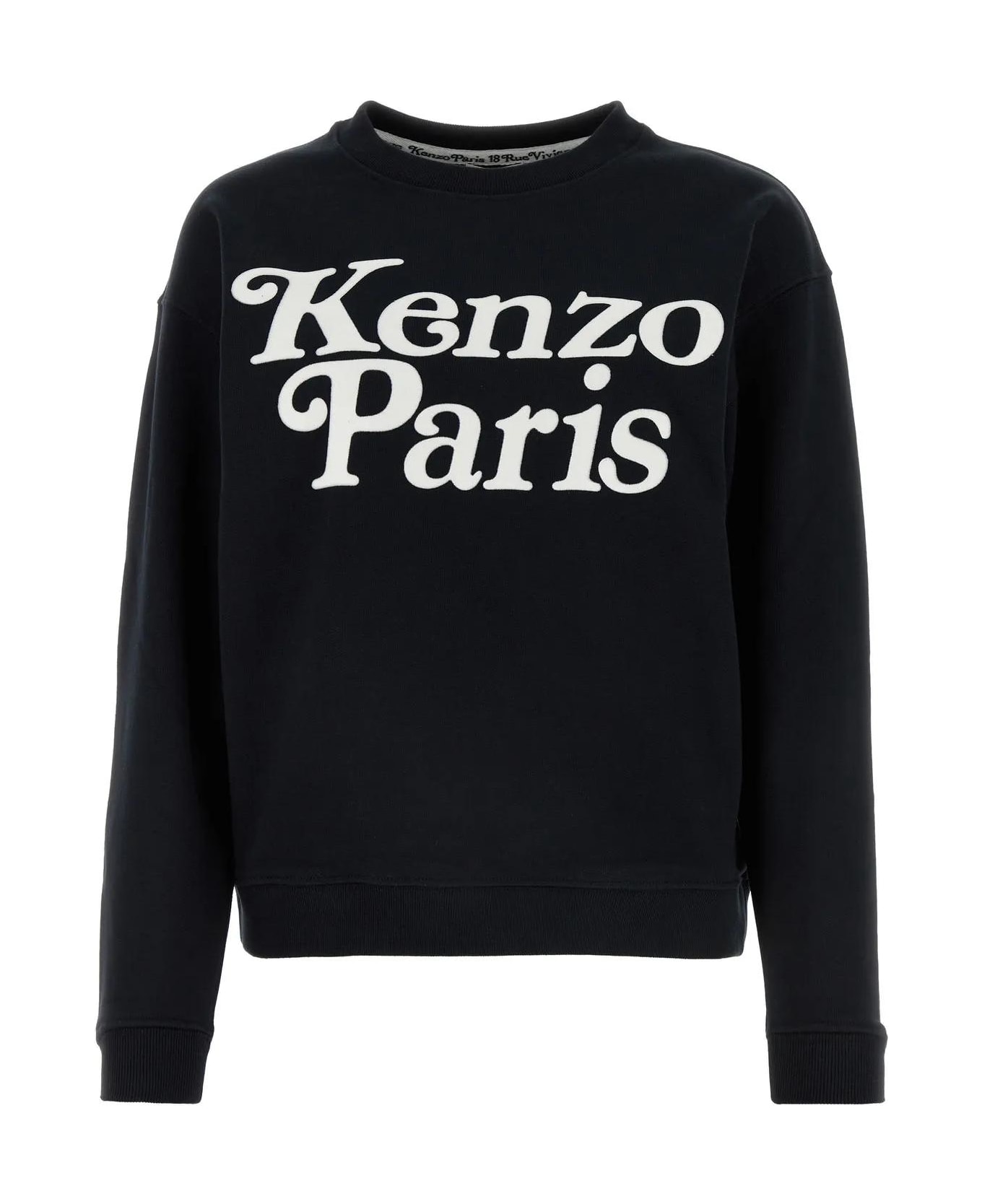 Kenzo Verdy Flocked-logo Crewneck Sweatshirt - Noir フリース