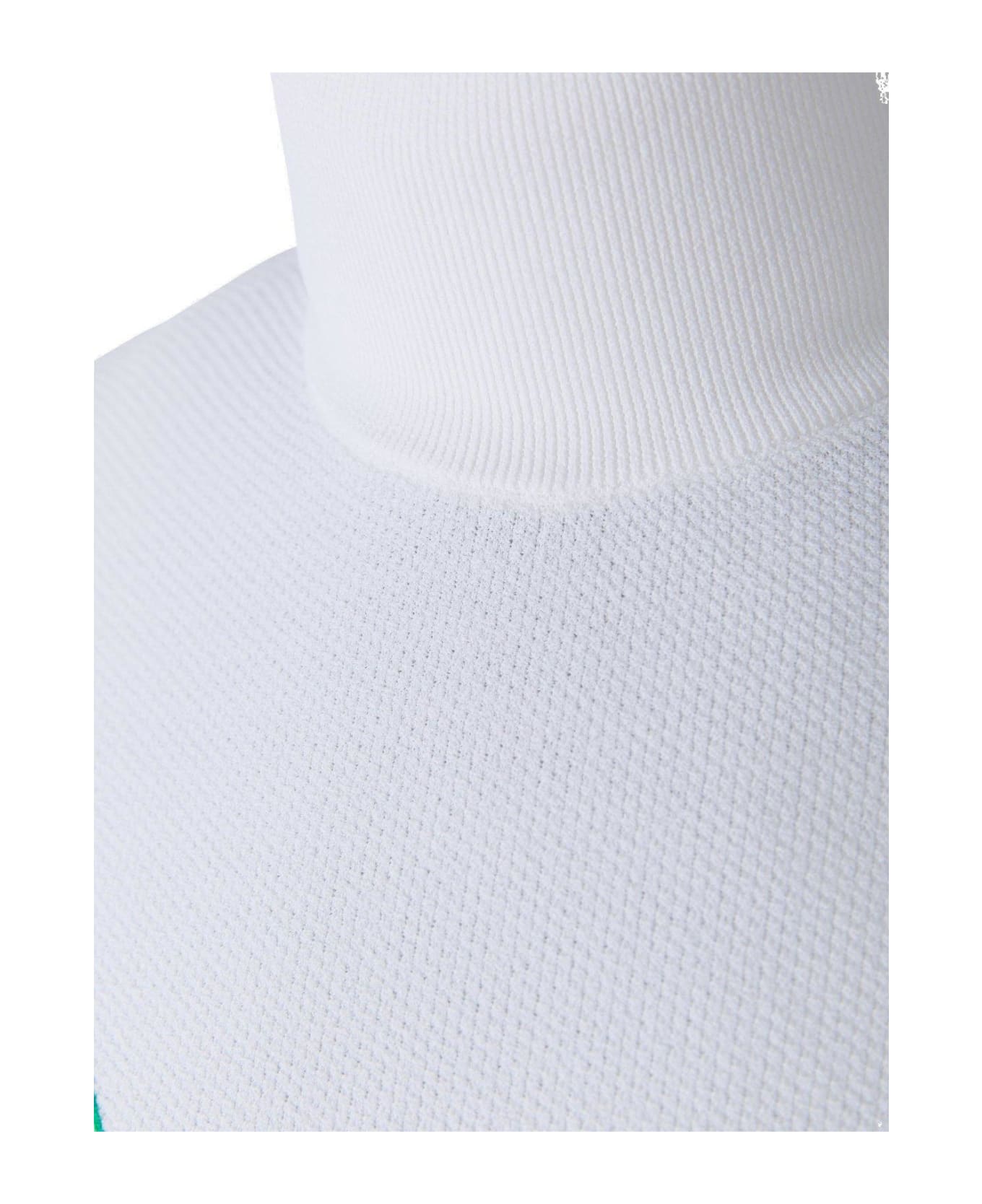 Bottega Veneta Turtleneck Contrast Stitched Jumper - White