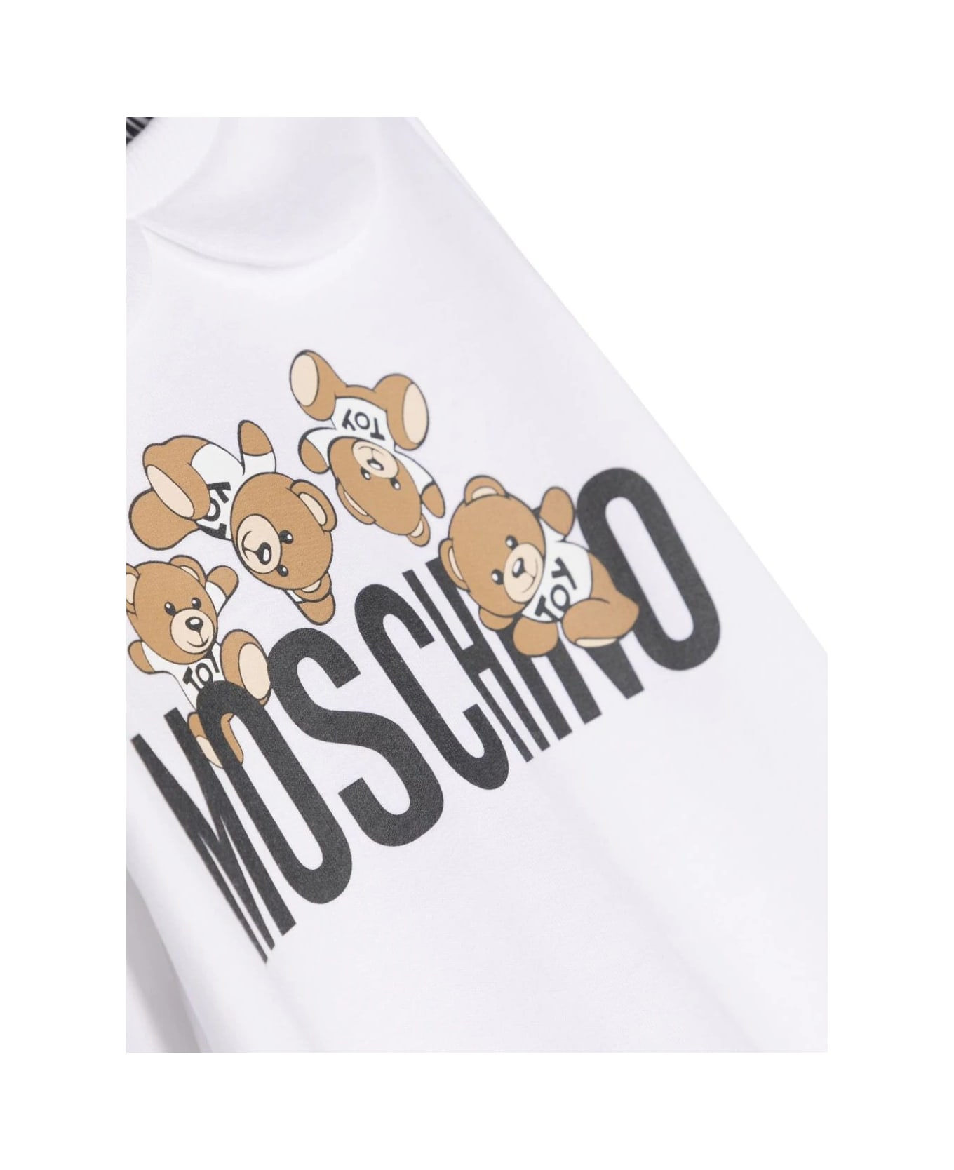 Moschino White Pyjamas With Moschino Teddy Friends Print - White