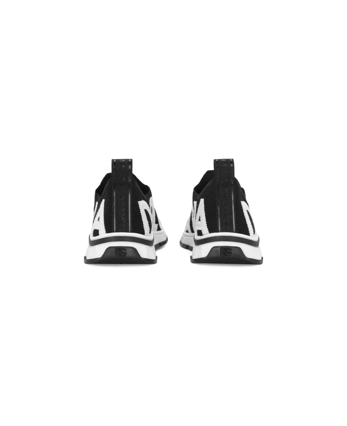 Dolce & Gabbana Black Socks Sneakers With Logo - Black