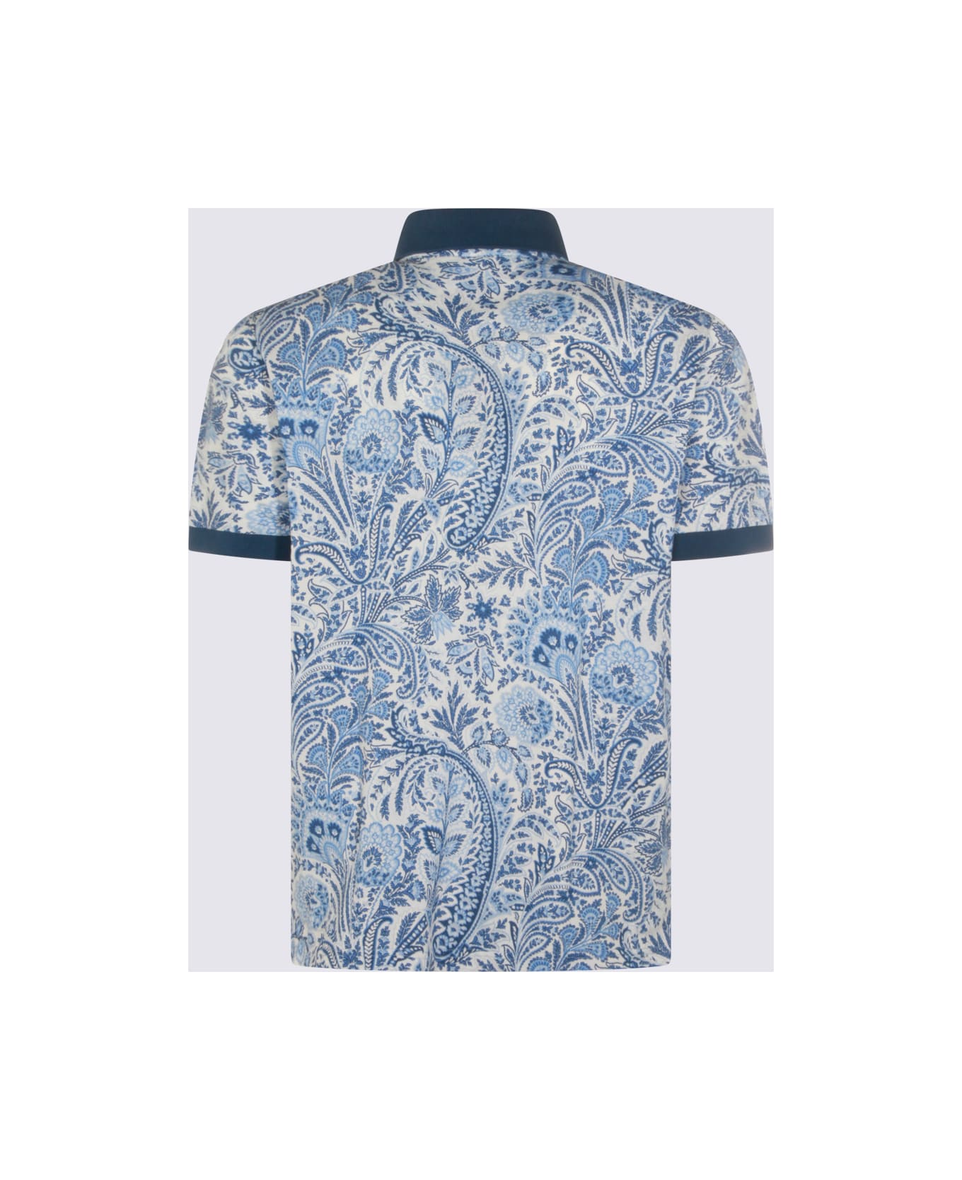 Etro Light Blue Cotton Polo Shirts - Blue