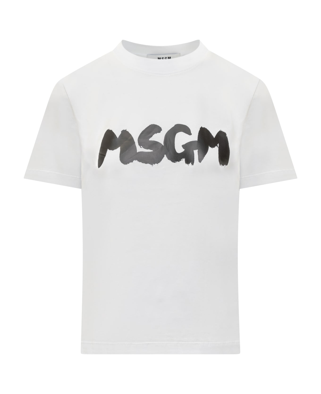 MSGM T-shirt With Logo - OPTICAL WHITE Tシャツ
