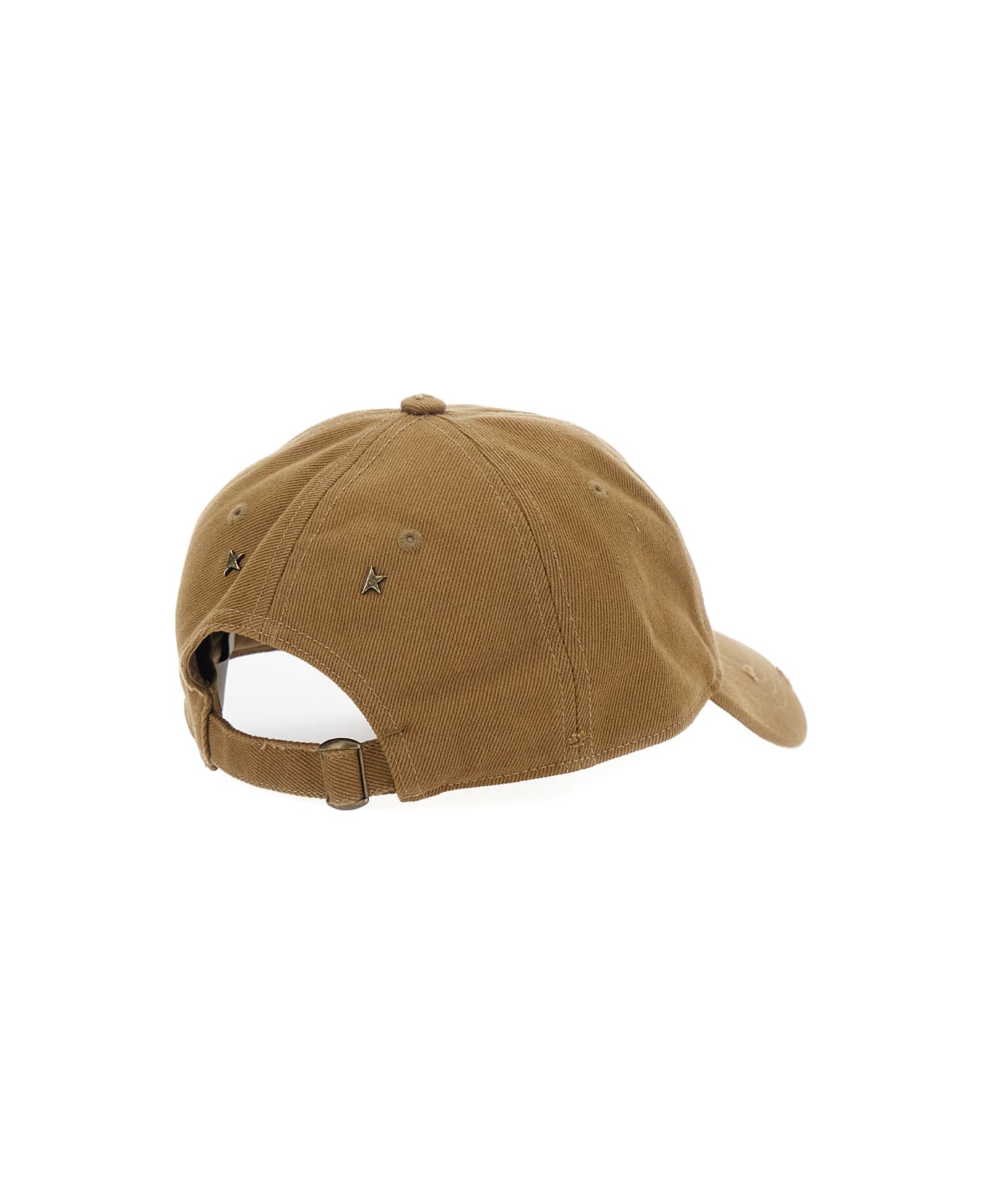 Golden Goose Journey Baseball Cap Cotton Drill Golden Embroidery - Beige