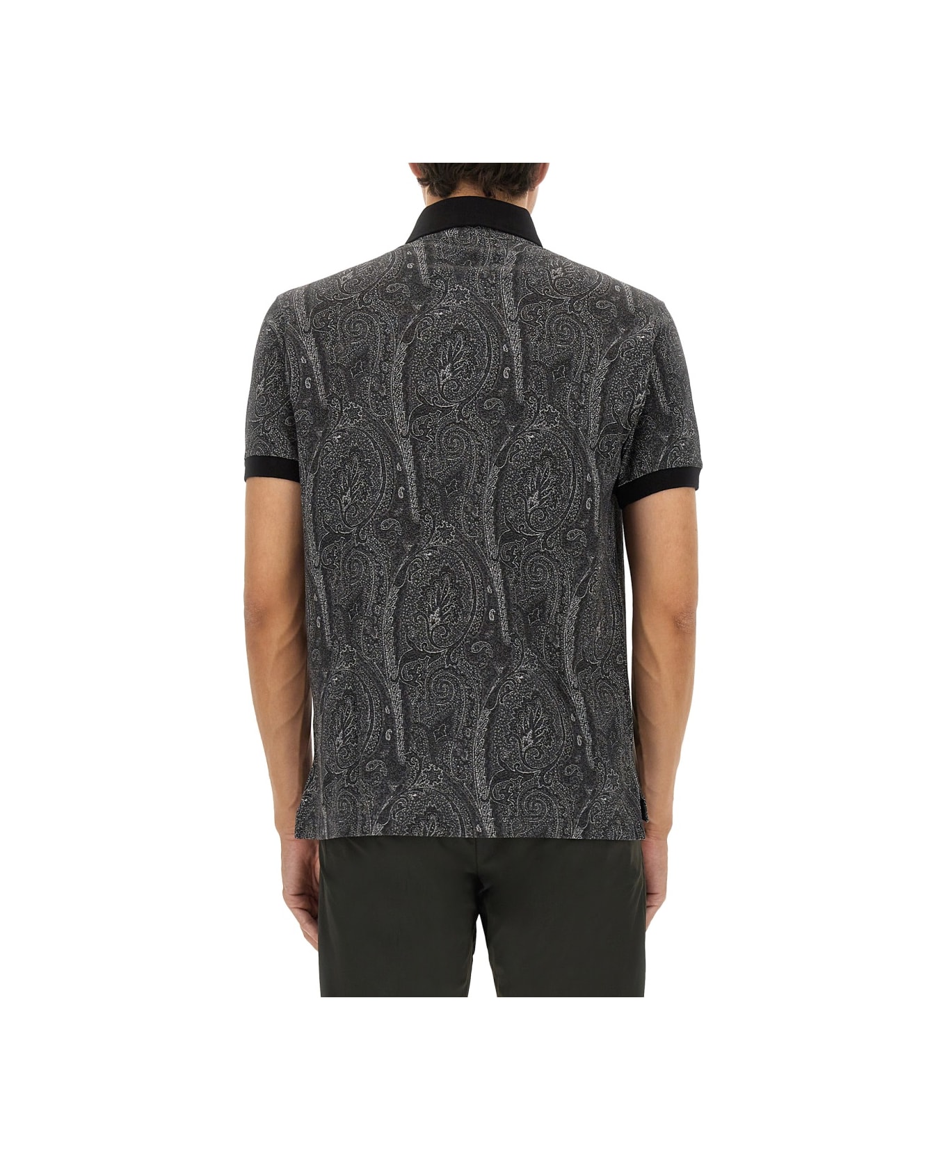 Etro Polo Shirt With Print - BLACK