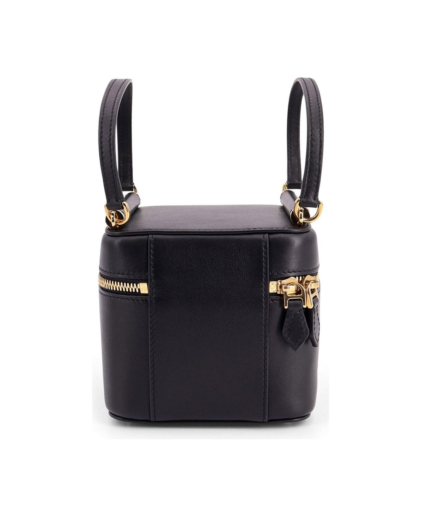Dolce & Gabbana Black Leather Sicily Cube Handbag - Black