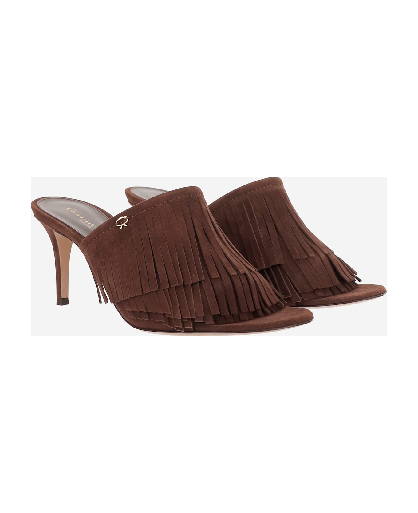 Gianvito Rossi Suede Mules With Bangs - Brown