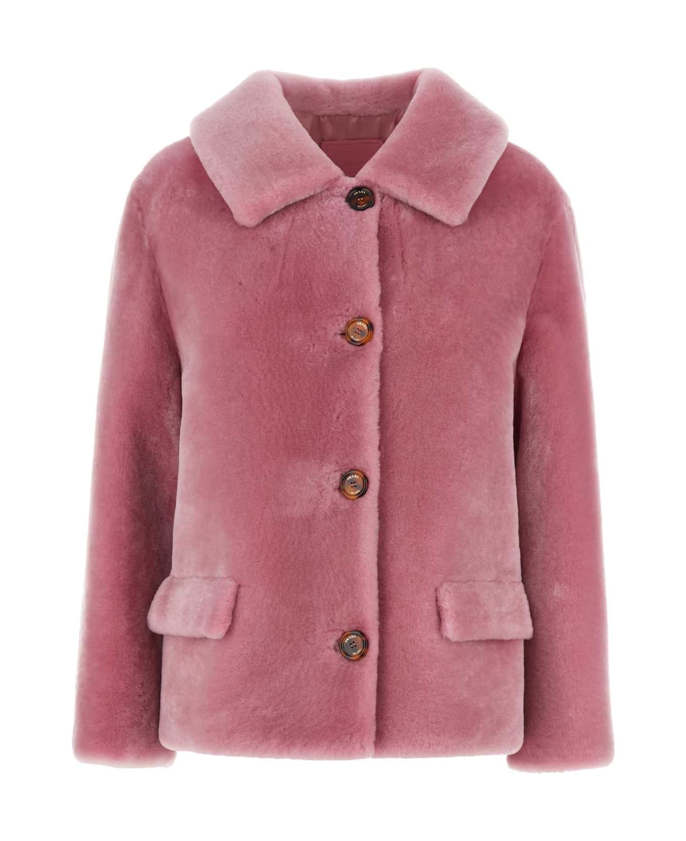 【PRADA】 WHITE×PINK ファー ストール PRADA】 WHITE×PINK ファー ストール レディース