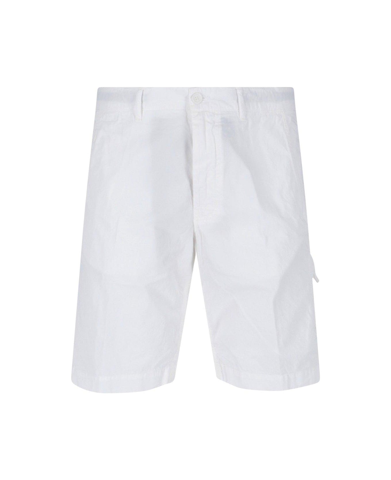 Aspesi Belt-looped Slim-cut Shorts - Bianco ショートパンツ