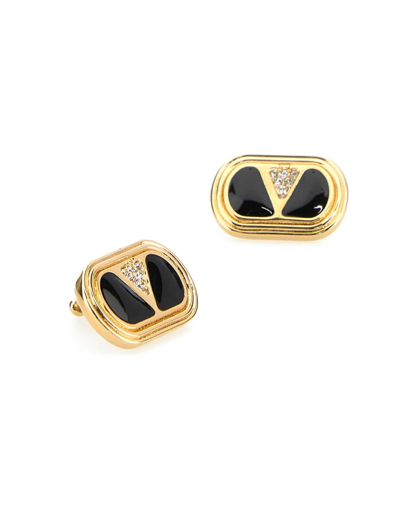 Valentino Garavani Gold Metal Vlogo Signautre Earrings - ORONEROCRYSTAL