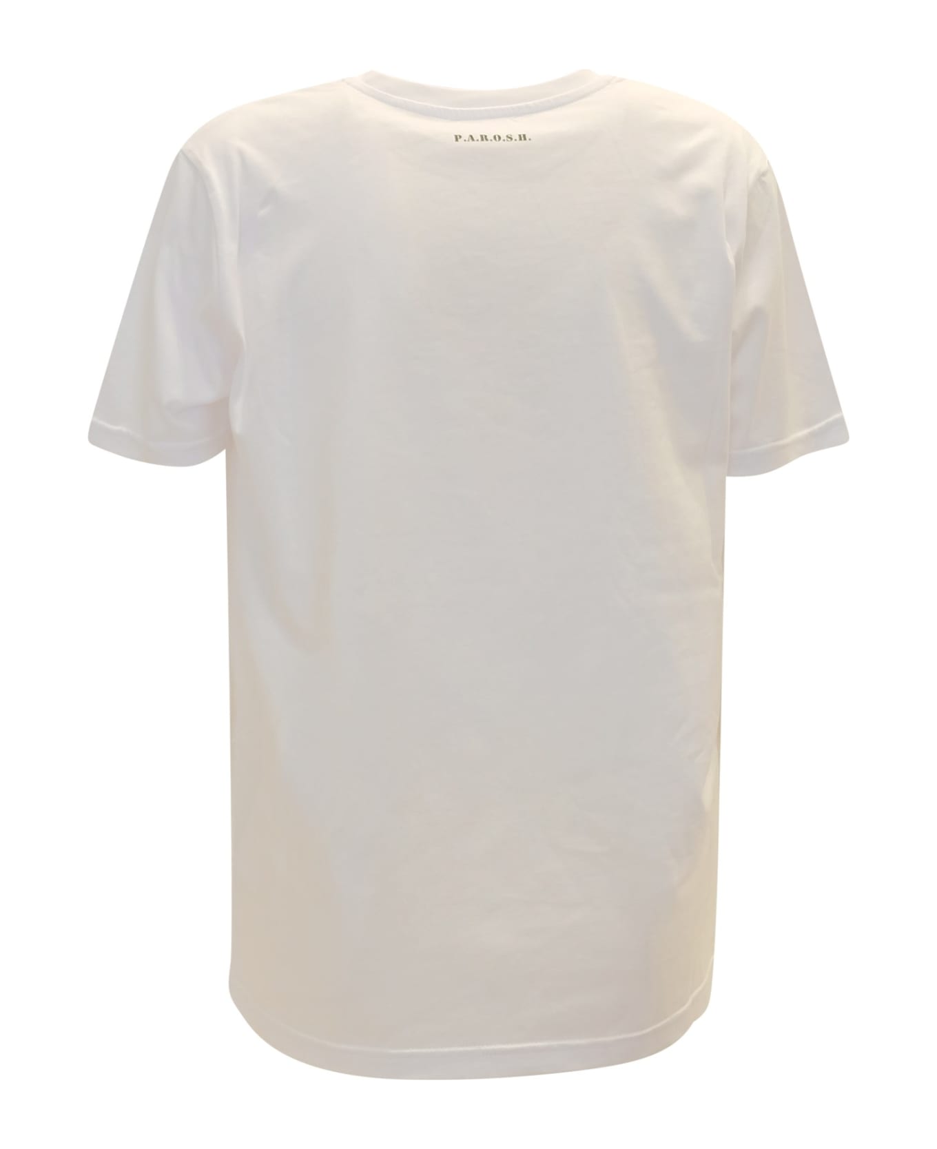Parosh 002 Culmine White Cotton T-shirt - WHITE