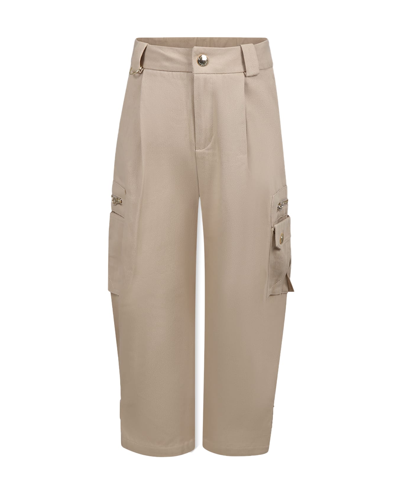 Chloé Beige Trousers For Girl With Logo - Beige