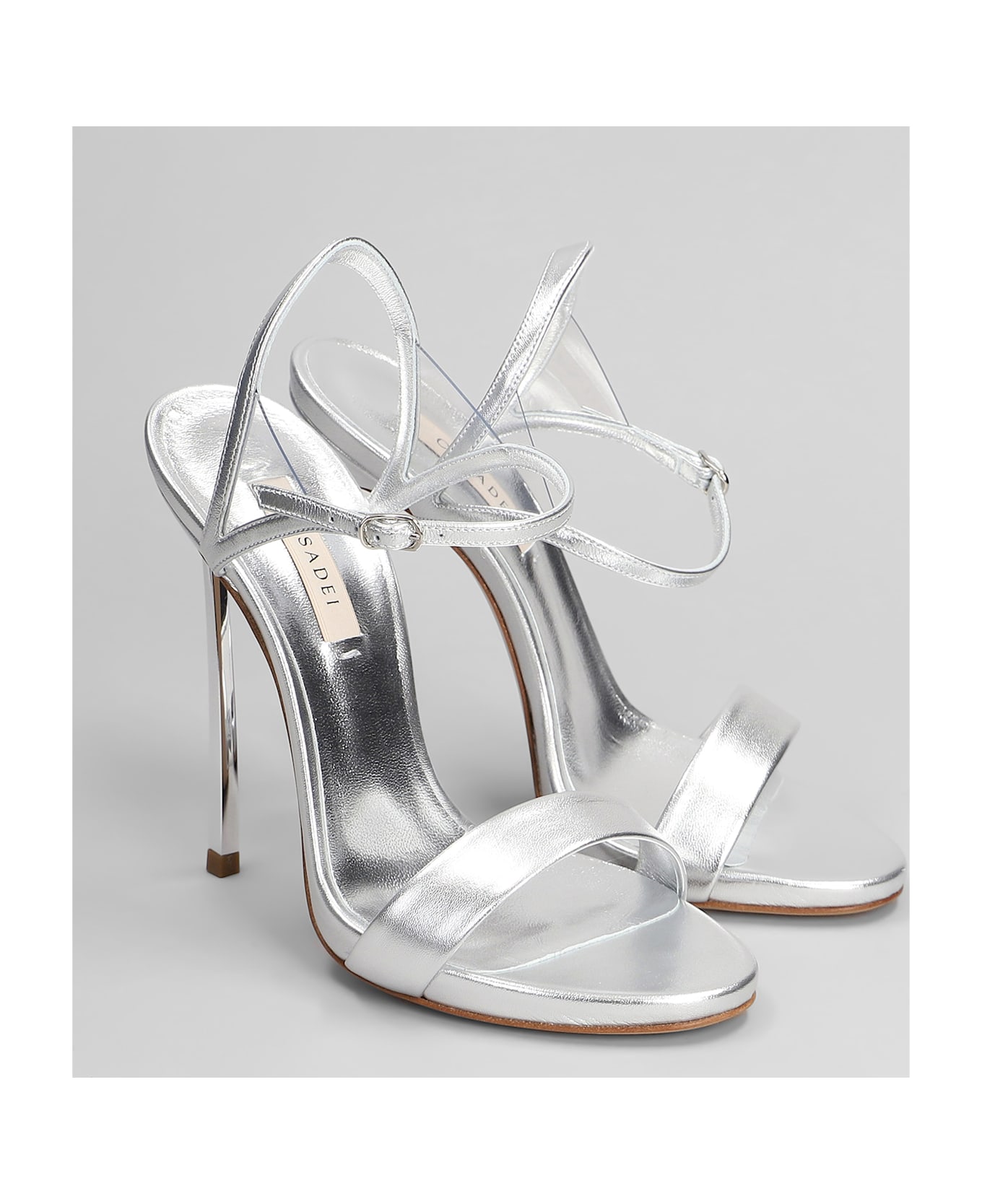 Casadei Blade Sandals In Silver Leather - silver