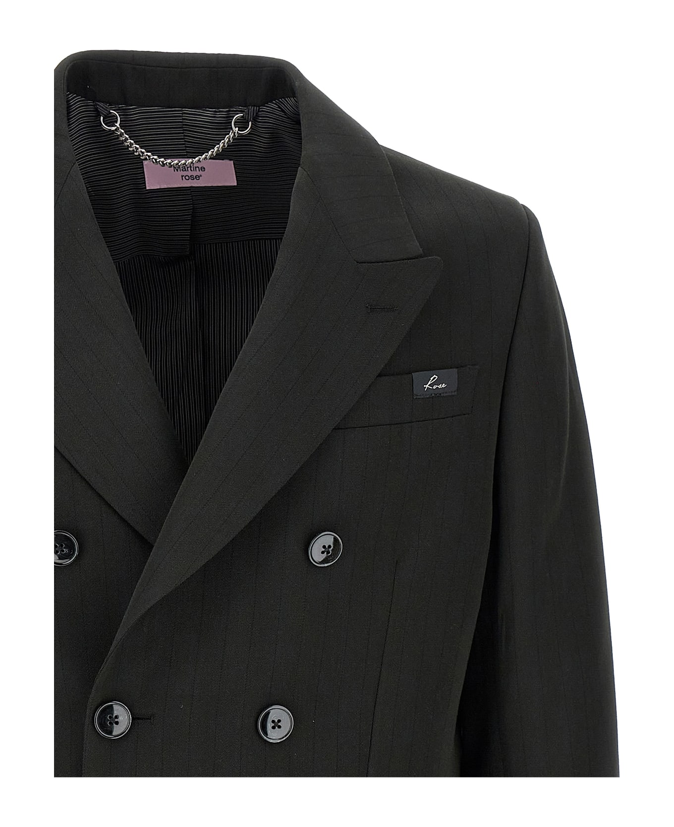 Martine Rose Striped Double-breasted Blazer - Black  