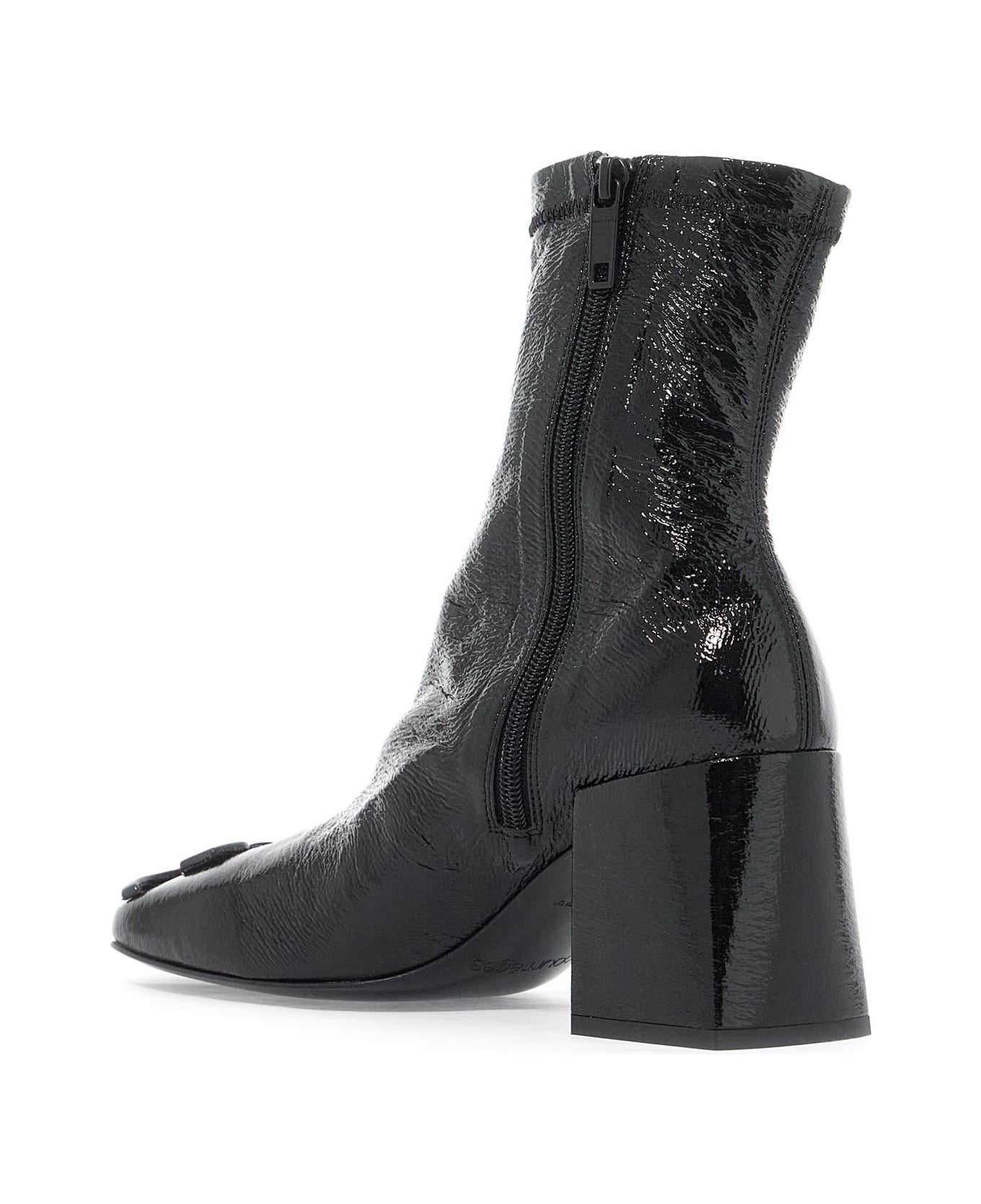 Courrèges Stretch Vinyl Ankle Boots - Black