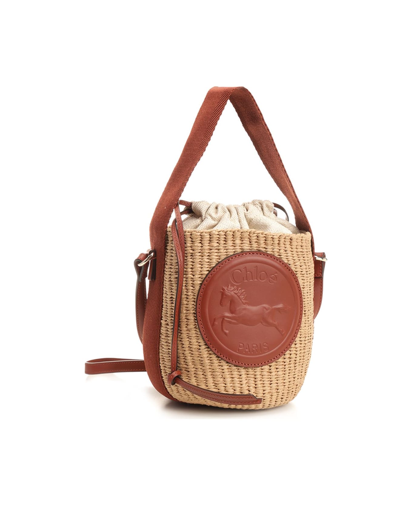 Chloé 'horse Medal' Small Basket Bag - SEPIABROWN