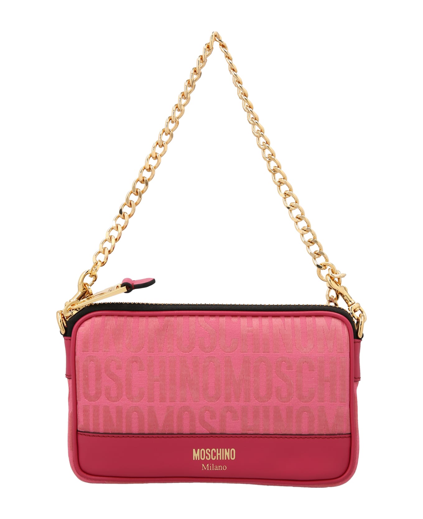 Moschino Jacquard Crossbody Bag - Fuchsia