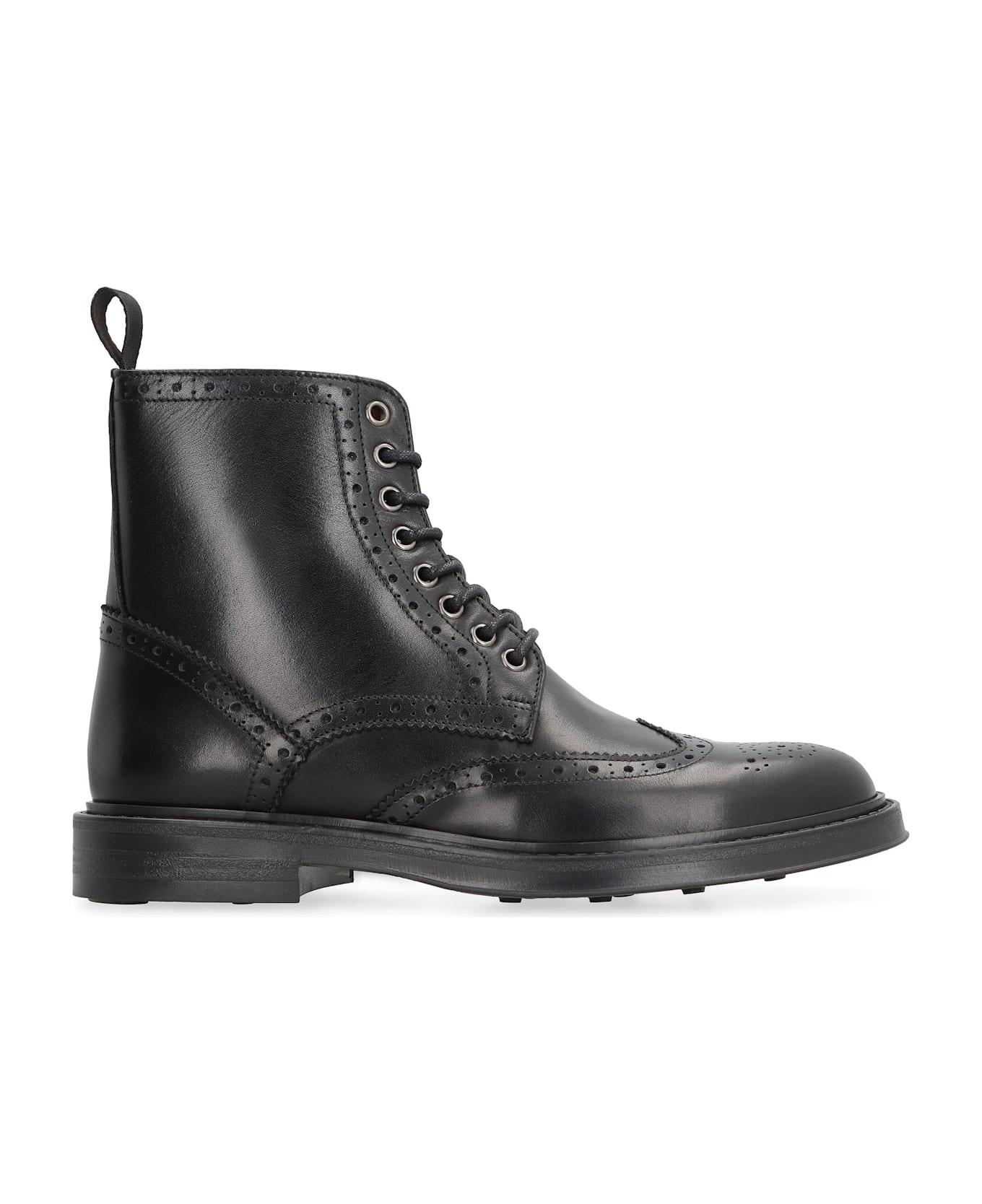 Bruno Magli Leather Lace-up Boots - black