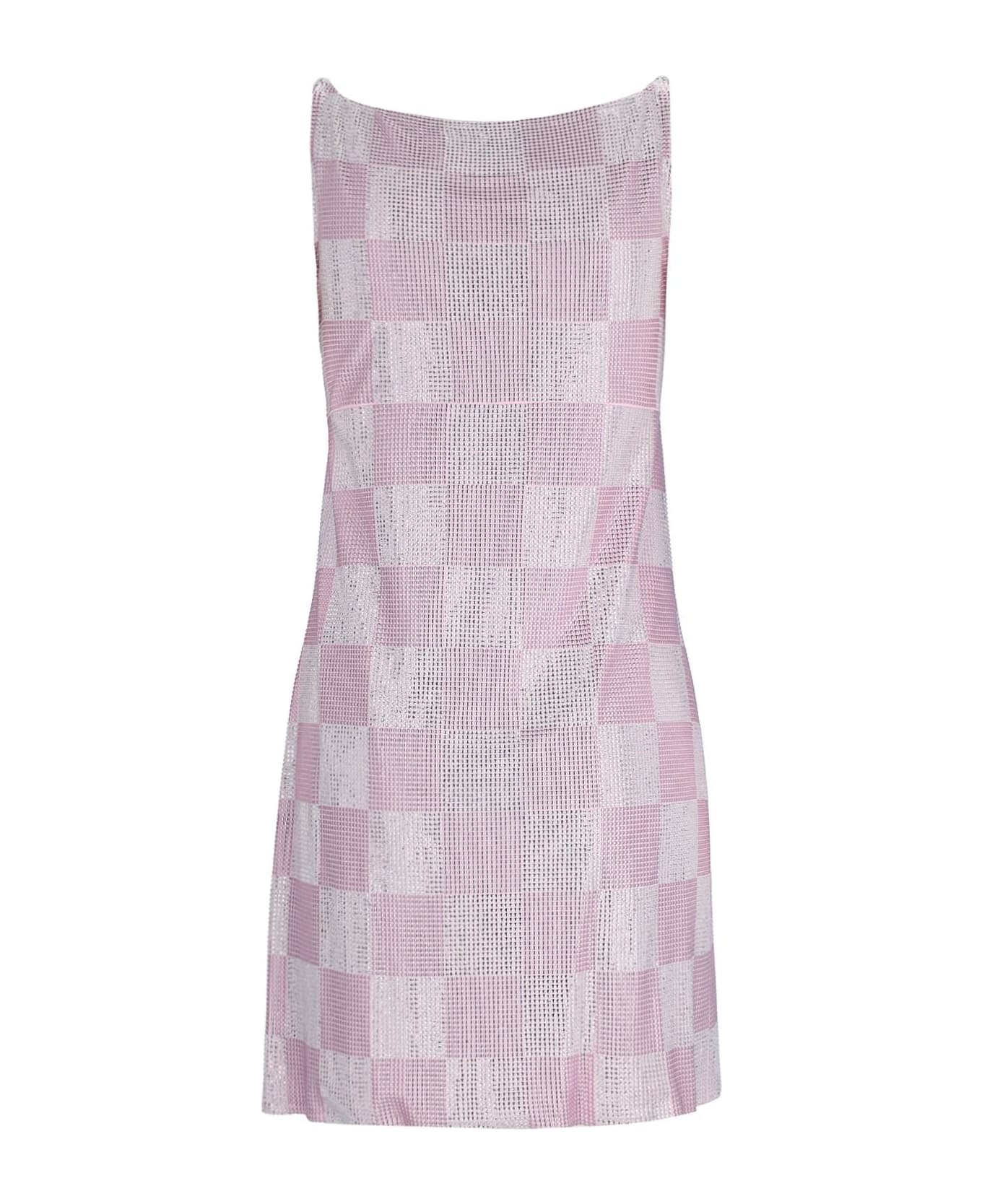 Versace Check Mini Dress - PINK/SILVER ワンピース＆ドレス