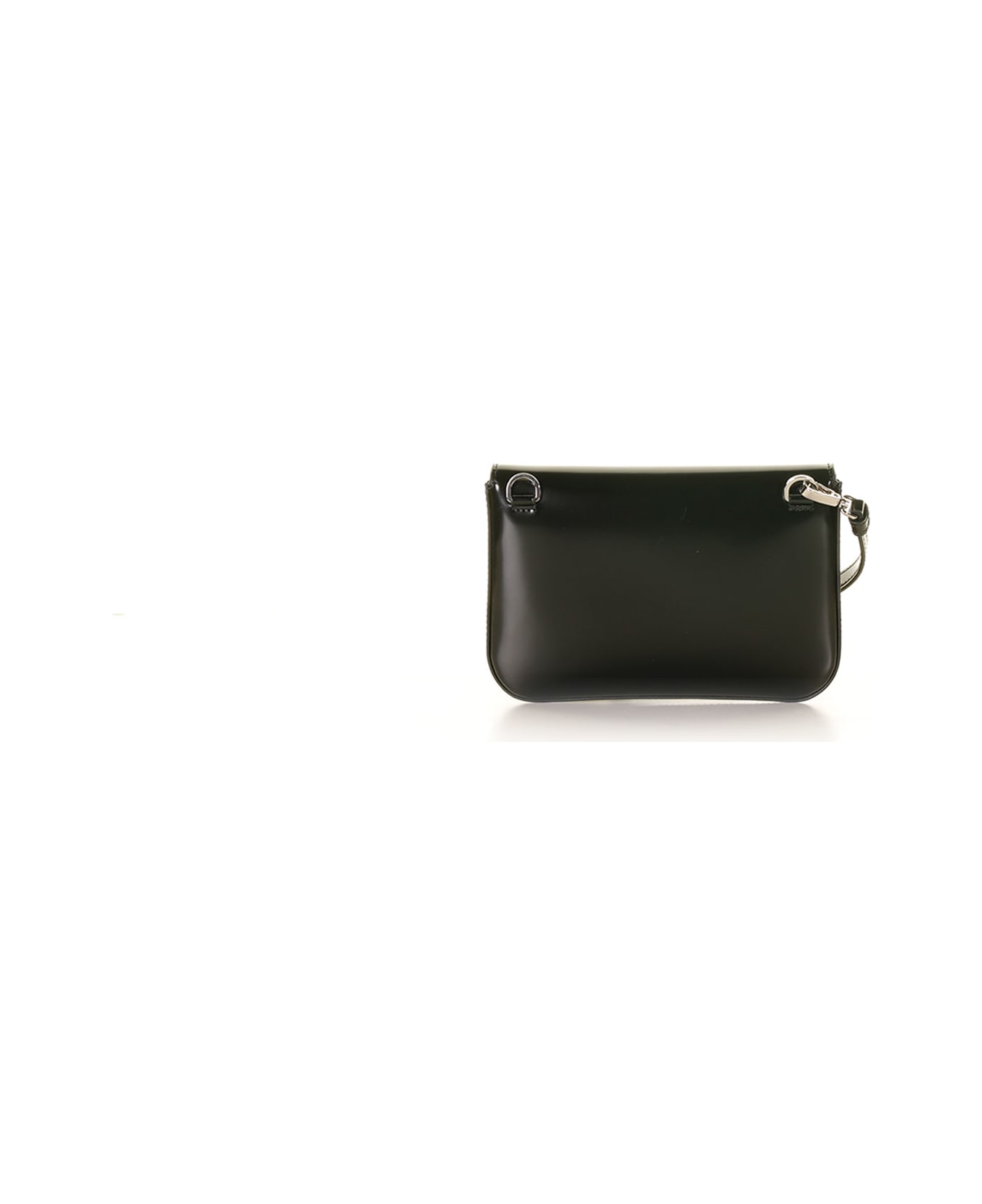 Prada Mini Leather Shoulder Bag With Logo - NERO