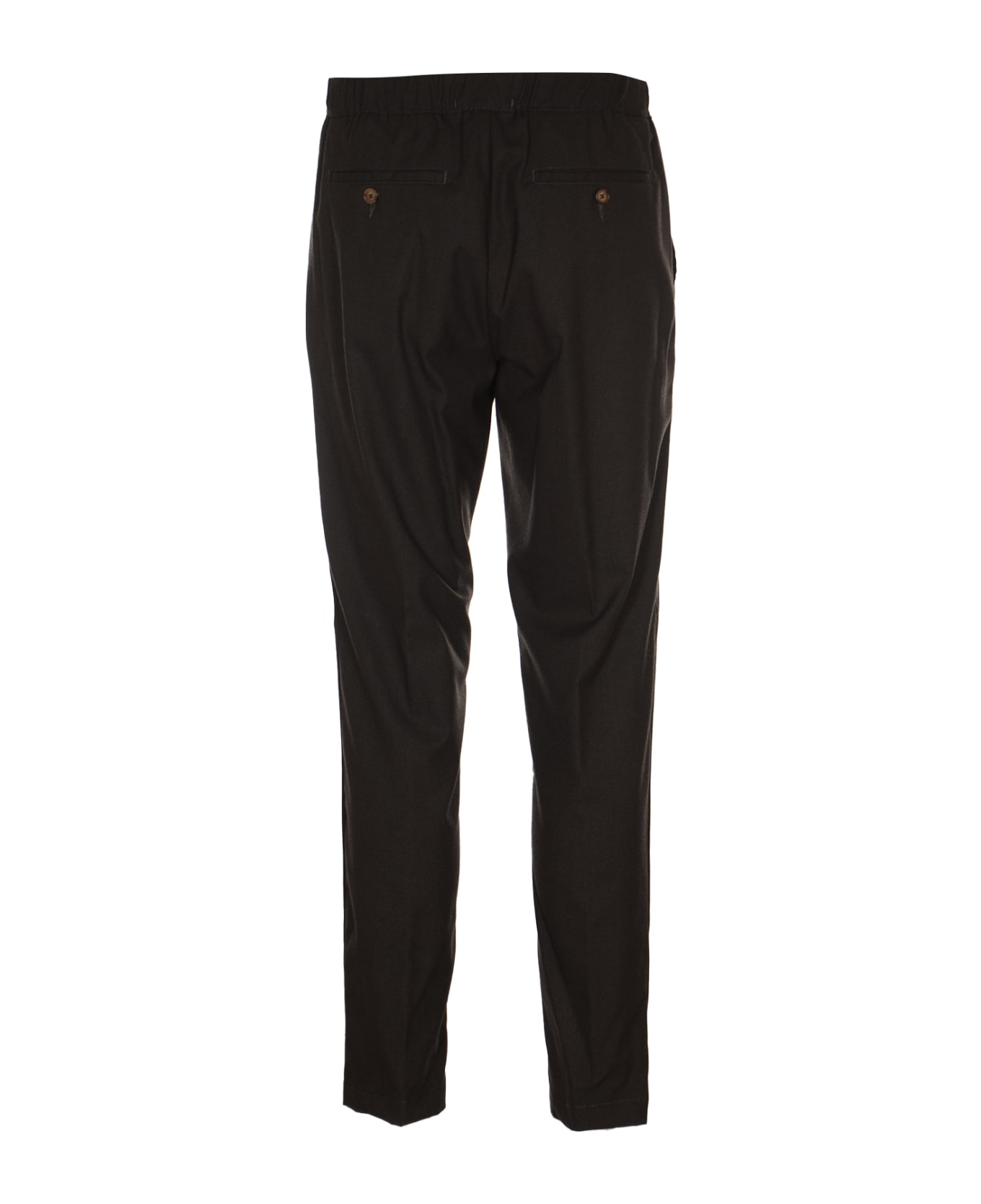Myths Belted Fitted Trousers Slim - BLACK