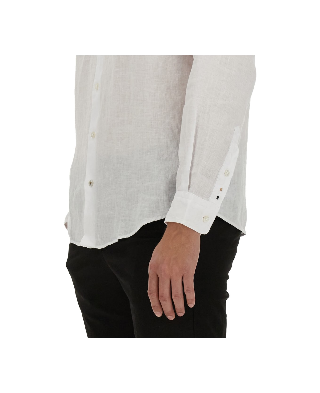 Hugo Boss Linen Shirt - WHITE