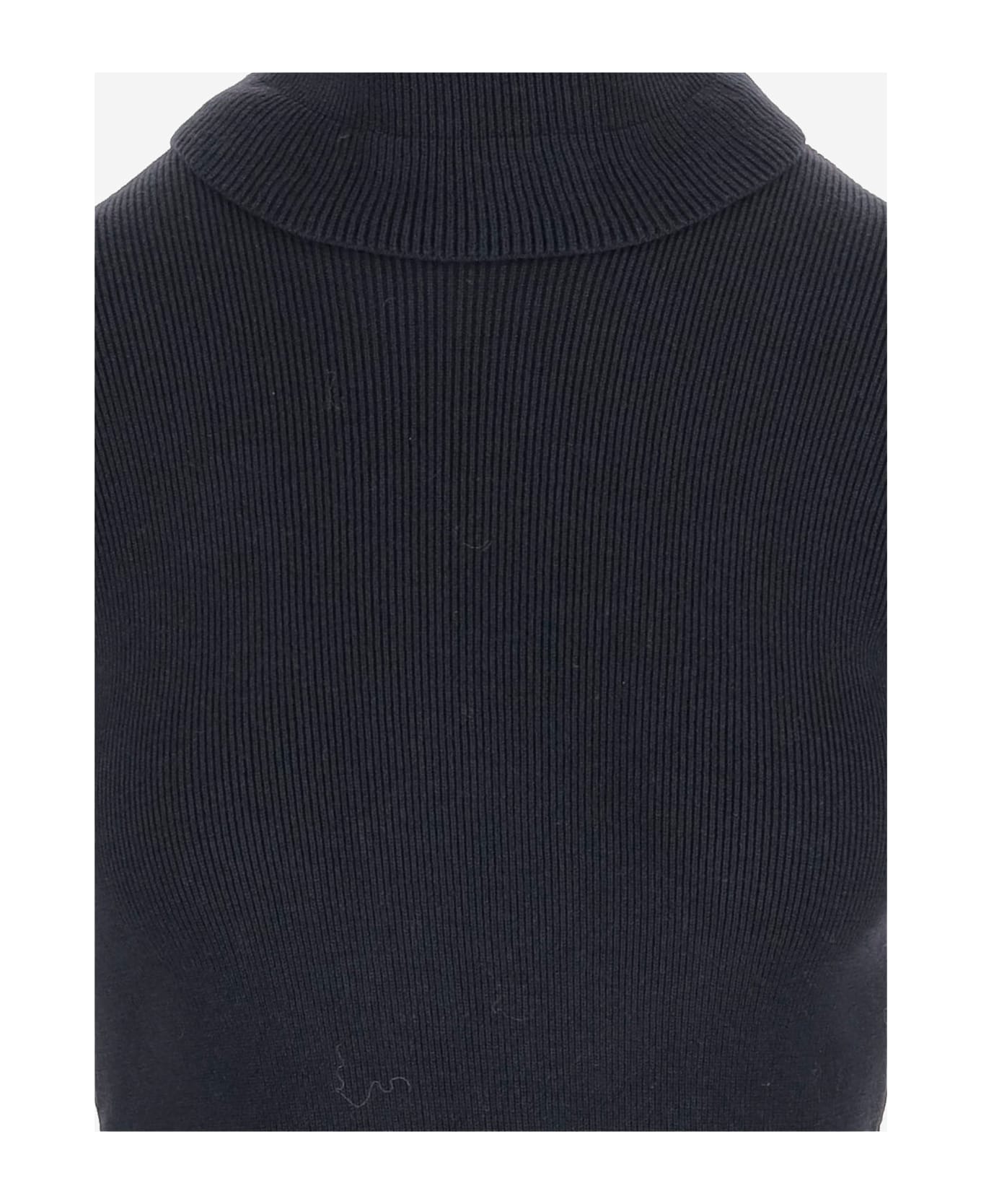 Chloé Wool And Cotton Turtleneck Pullover - Blue