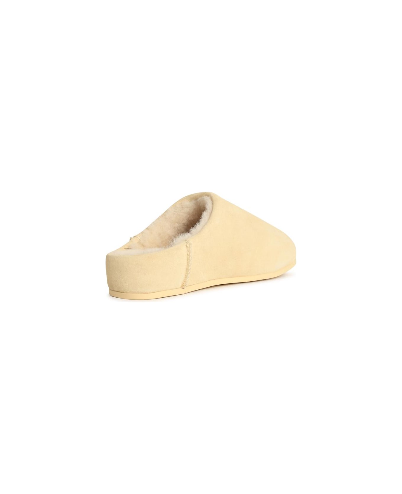 UGG 'elea Slip-on' Cream Leather Slippers - Pbt Pale Buttercup