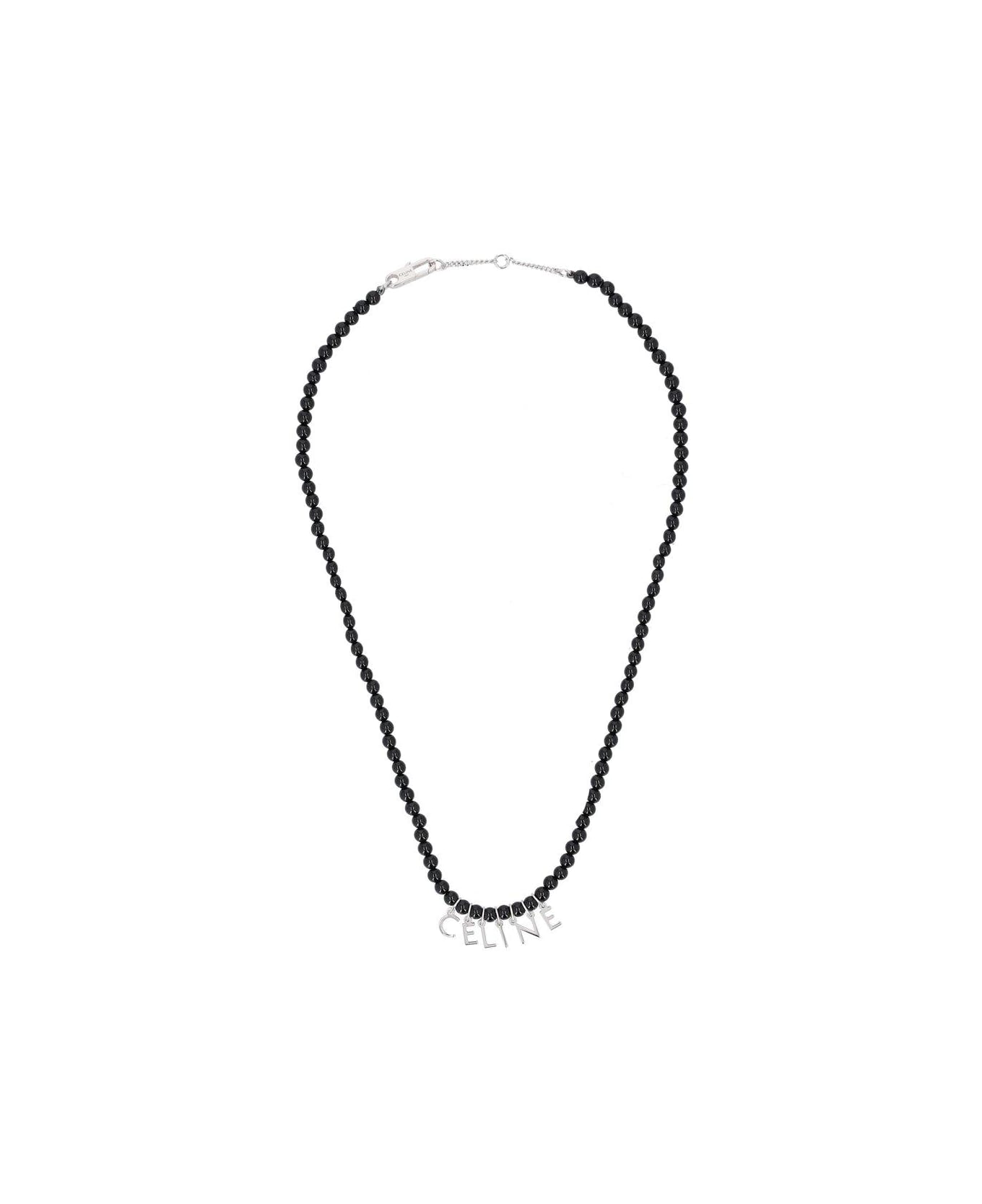 Celine Monochroms Bead Necklace - Black / Silver