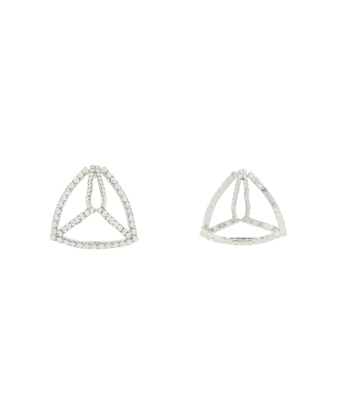 AREA 'crystal Pyramid' Earrings - CLEAR SILVER (Silver) イヤリング