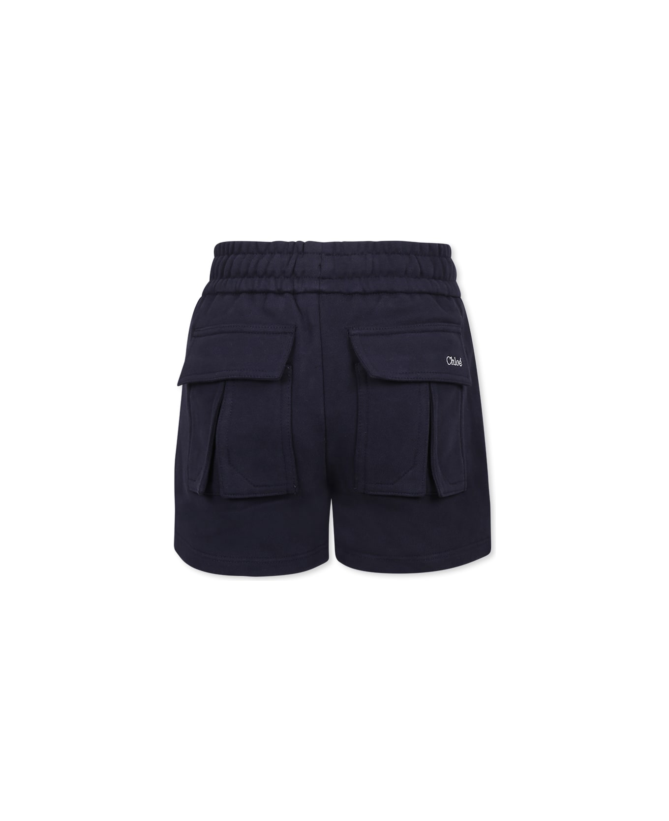 Chloé Blue Shorts For Girl With Logo - Blue