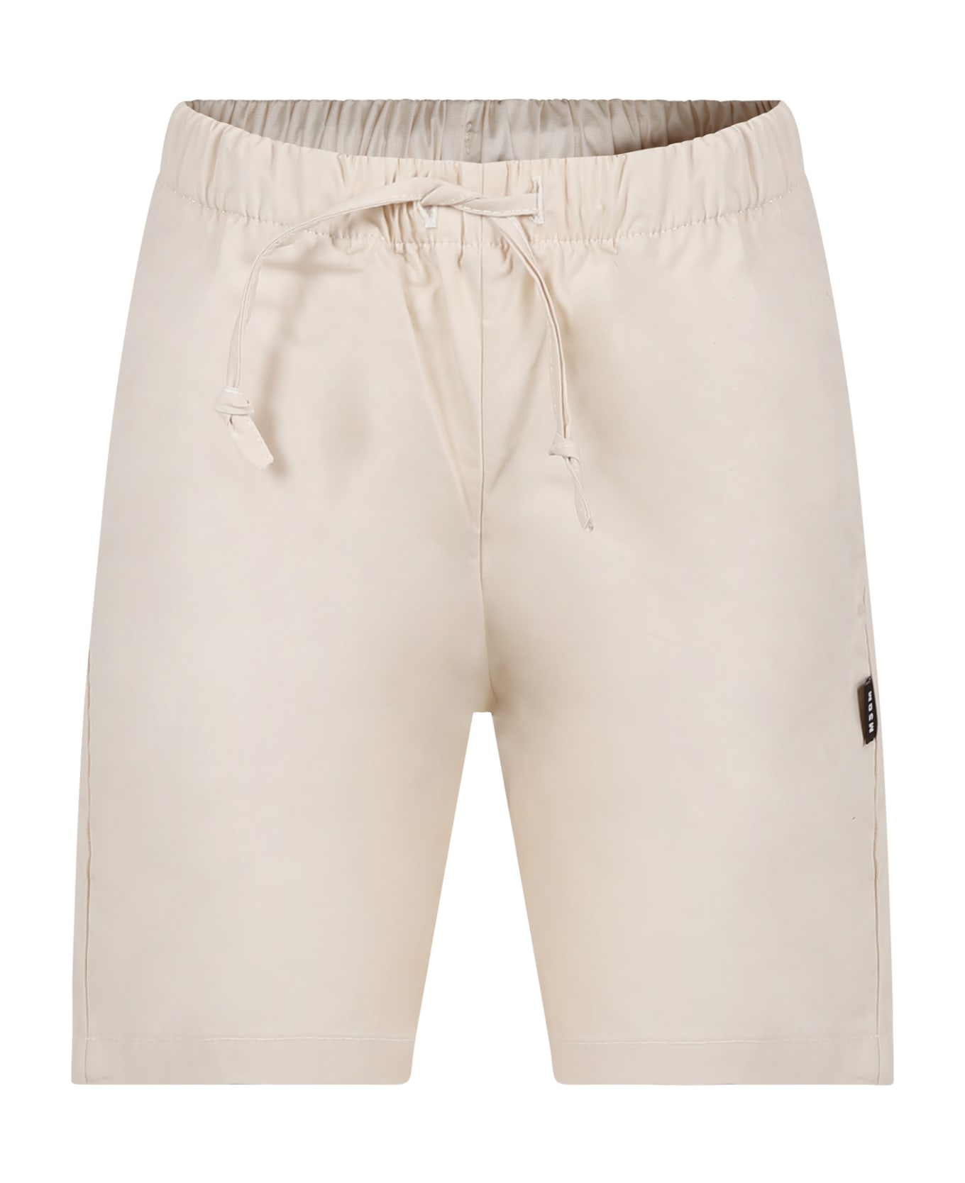 MSGM Ivory Shorts For Boy With Logo - Ivory ボトムス