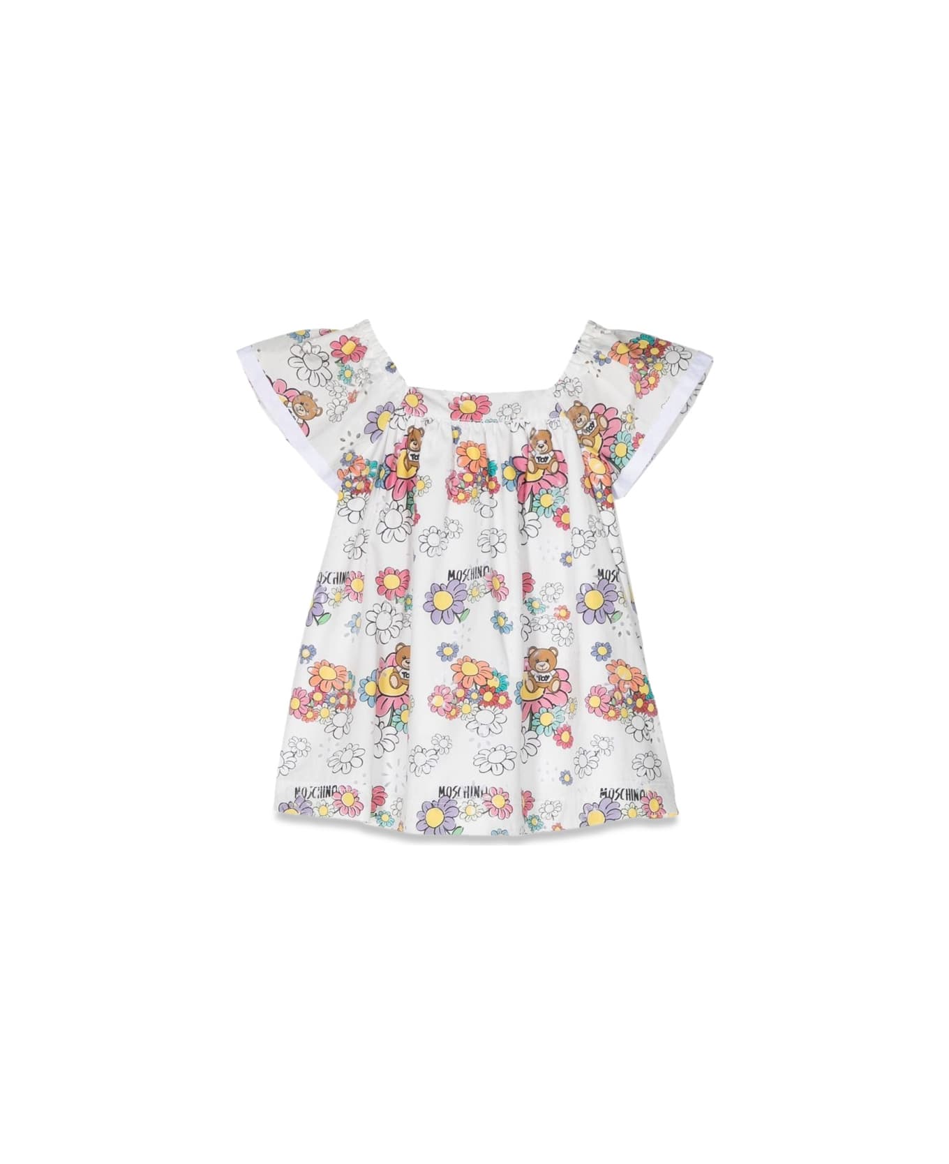 Moschino Toy Flowers Dress - WHITE