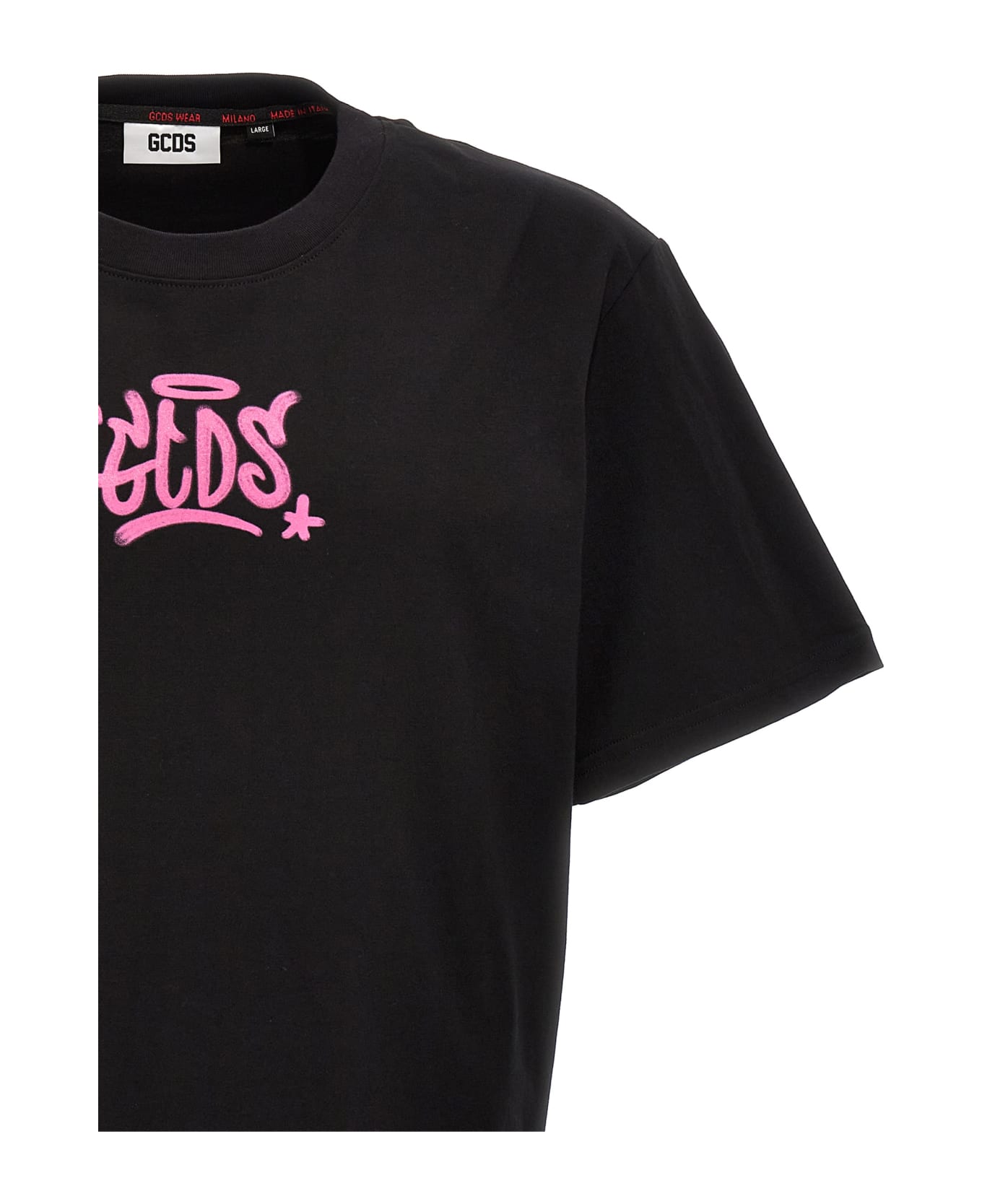 GCDS Logo Print T-shirt - Black