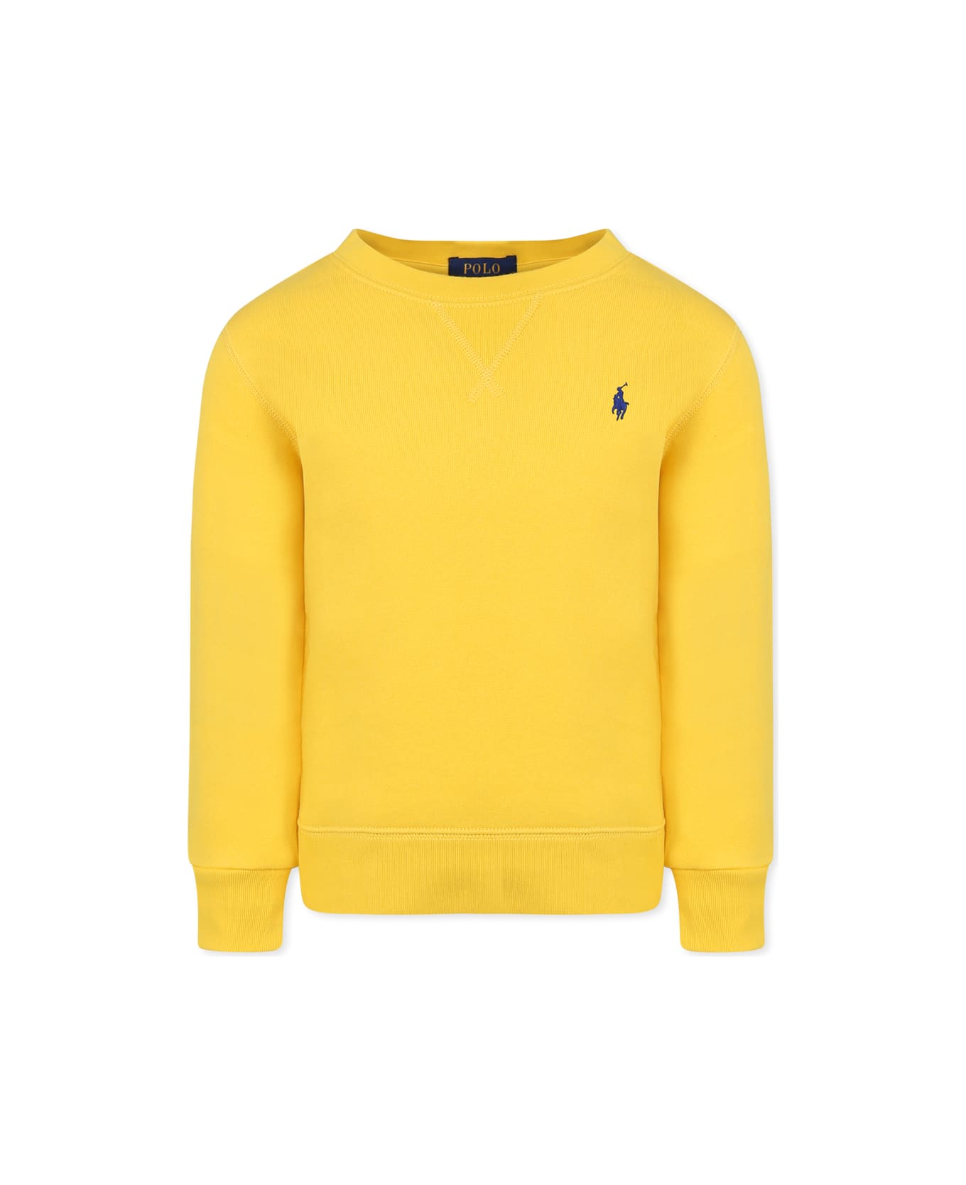 Ralph Lauren Yellow Sweatshirt For Boy With Horse - Yellow