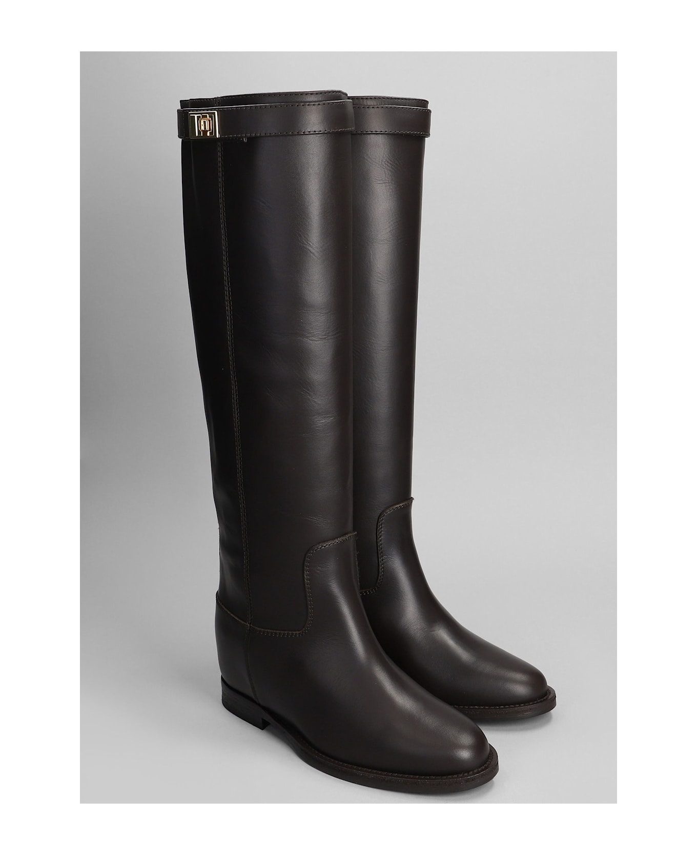 Via Roma 15 In Dark Brown Leather - dark brown