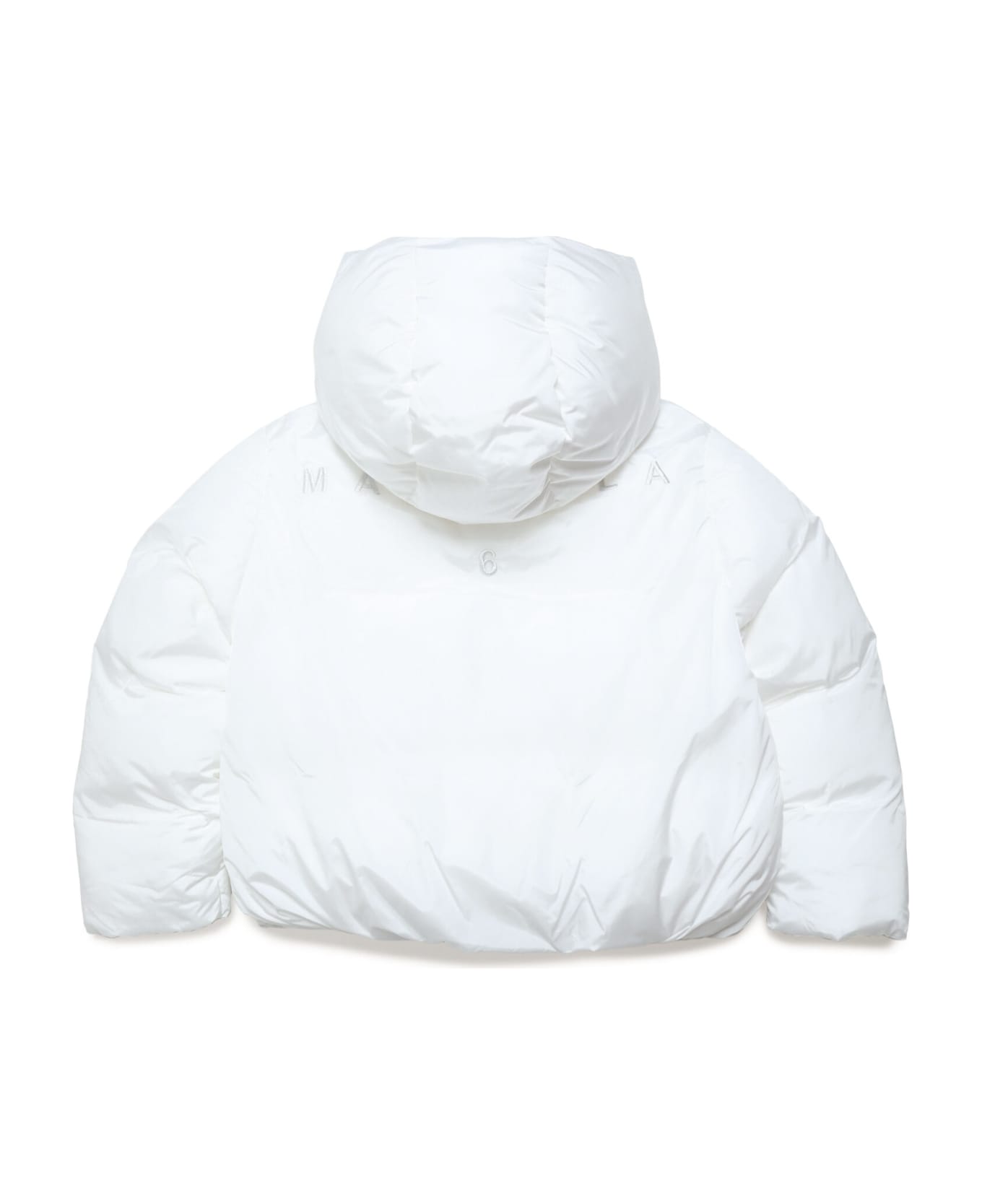 MM6 Maison Margiela Mm6j60u Jacket Maison Margiela Hooded Down Jacket With Logo - Bianco