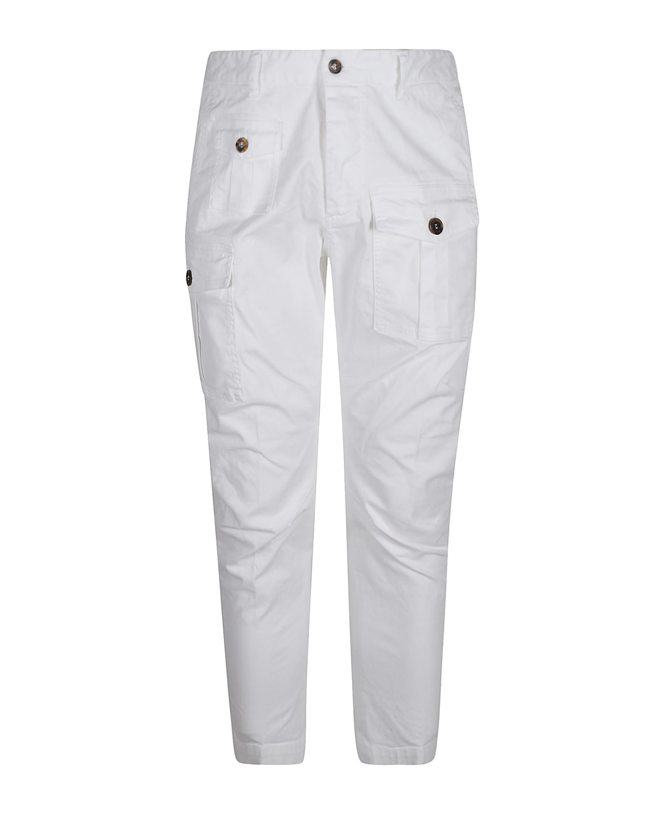 Dsquared2 Logo Plaque Cargo Trousers - White ボトムス
