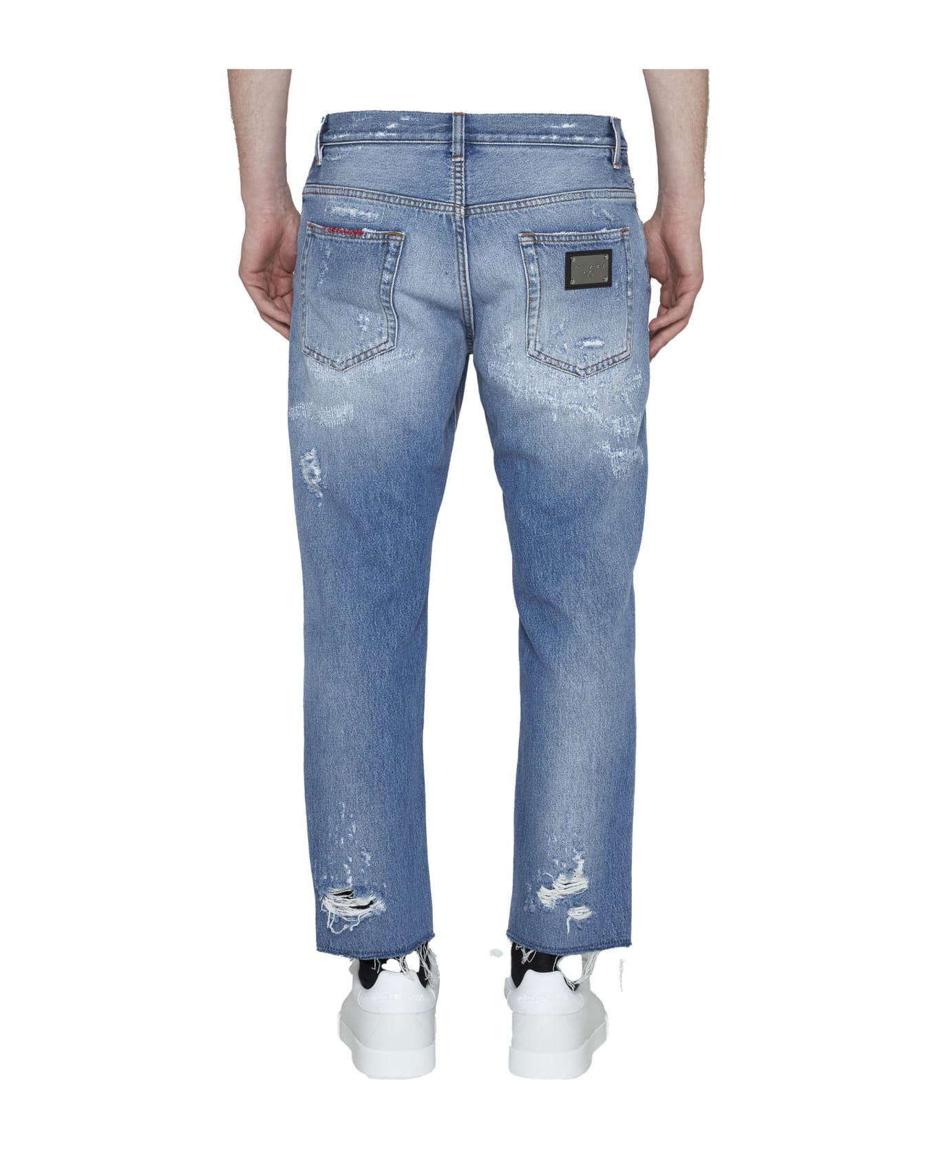 Dolce & Gabbana Loose Fit Jeans In Destroyed Denim - Denim デニム