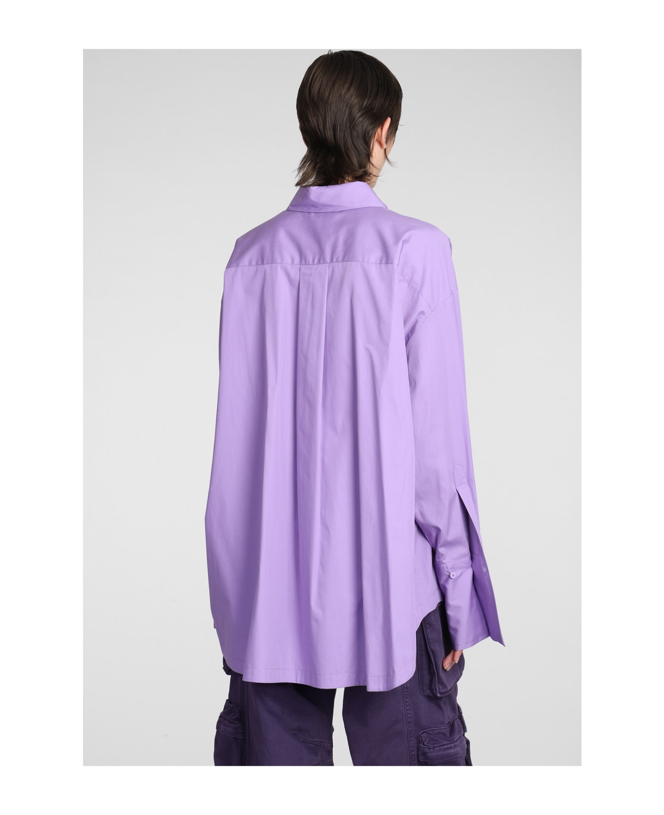 The Attico Diana Shirt In Viola Cotton - Viola