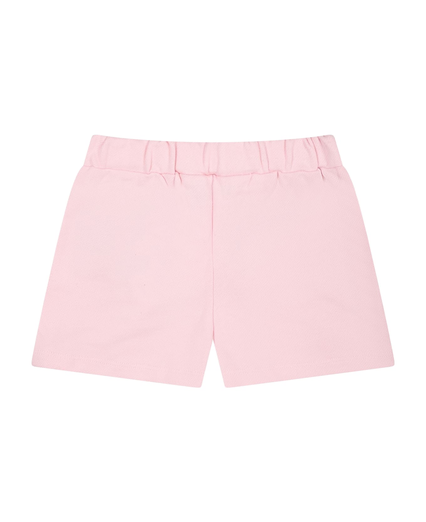 Balmain Pink Shorts For Baby Girl With Silver Buttons - Pink