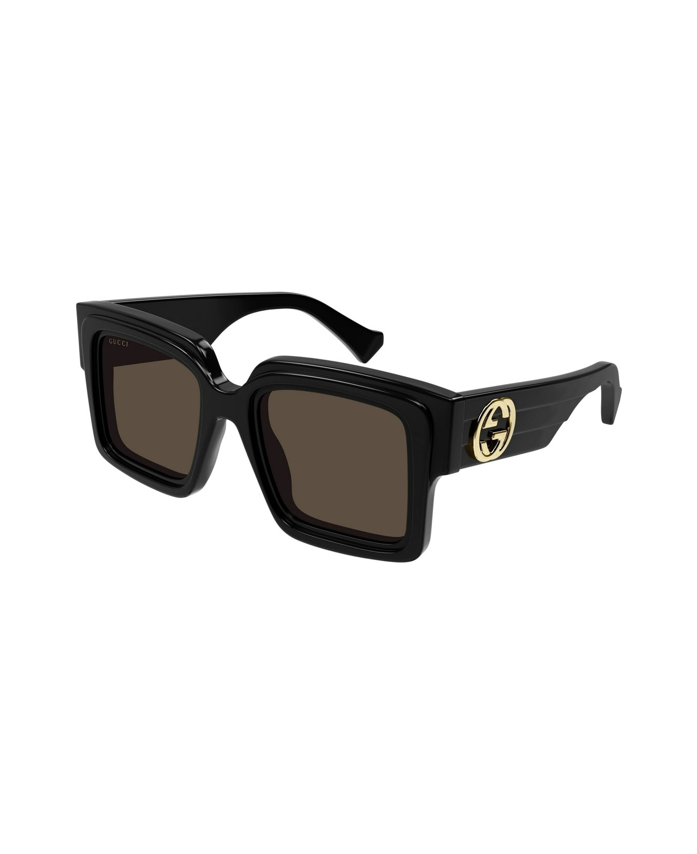 Gucci Eyewear Square Frame Sunglasses - 001 black black brown